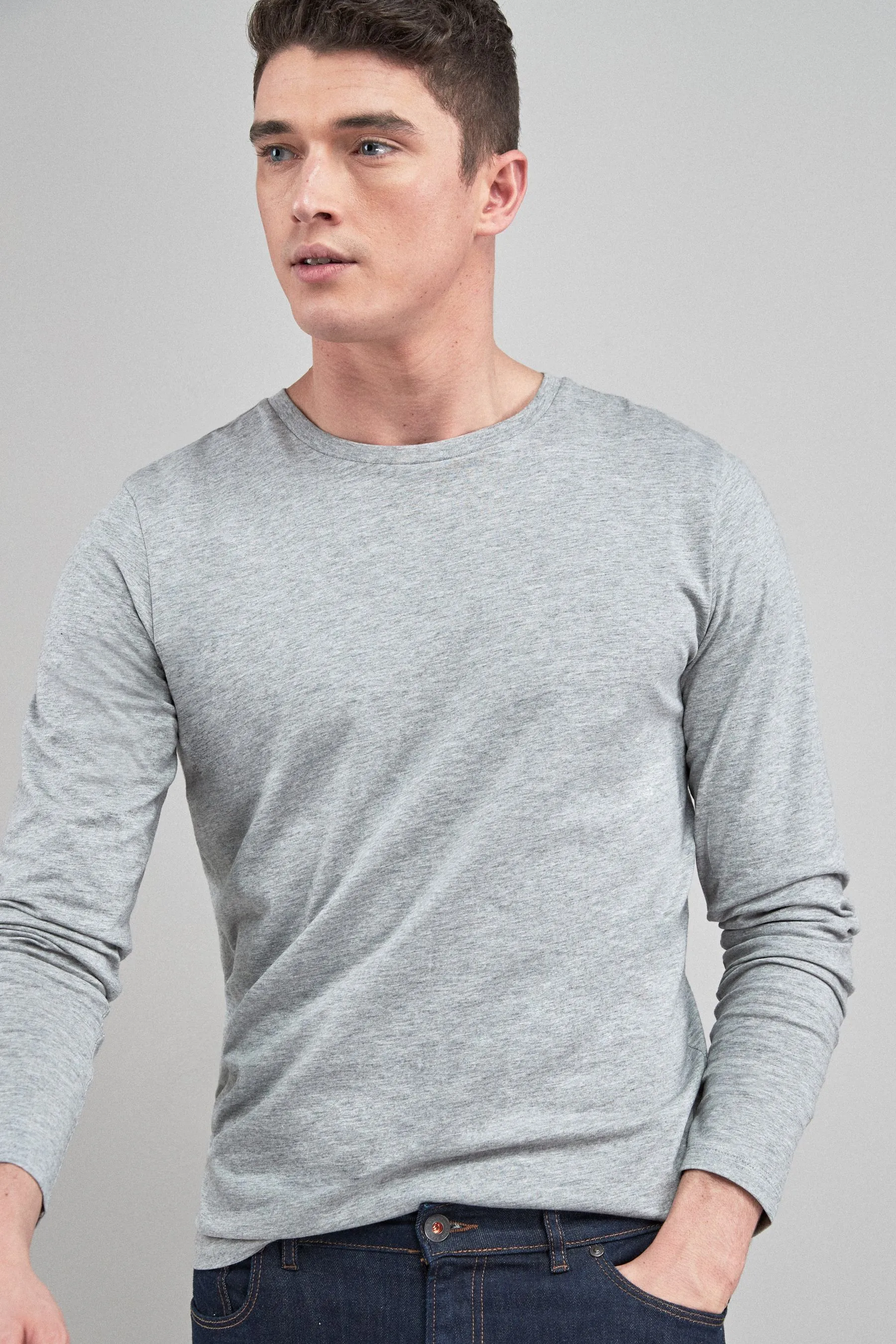 100% Cotton Long Sleeve Crew Neck T-Shirt    