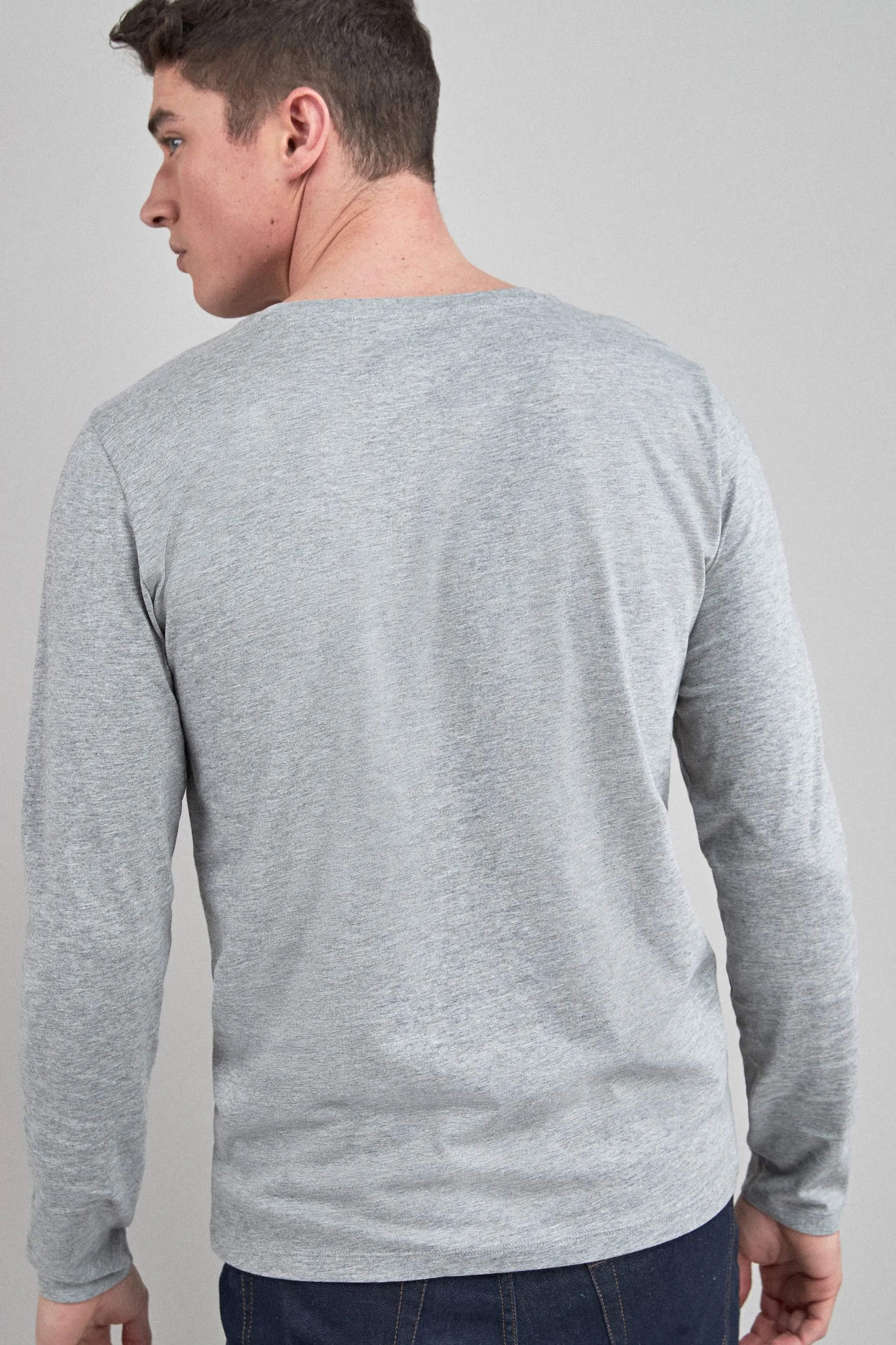 100% Cotton Long Sleeve Crew Neck T-Shirt    
