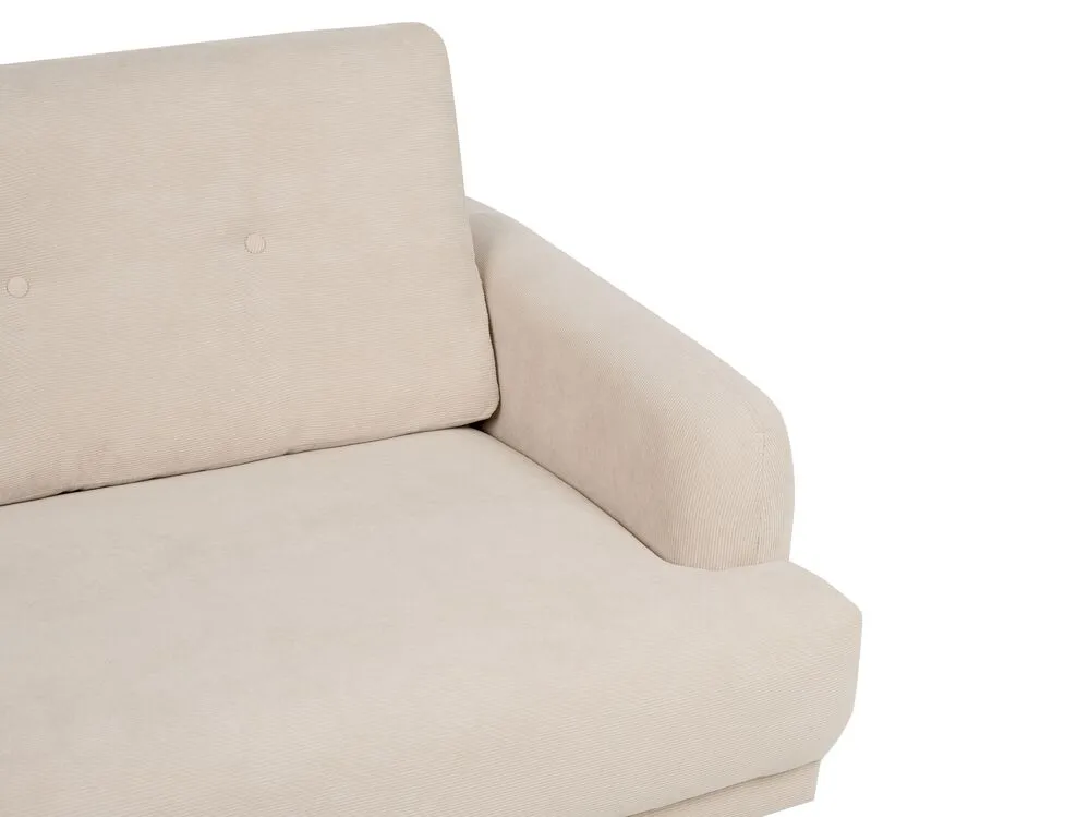 3 Seater Corduroy Sofa Beige TUVE