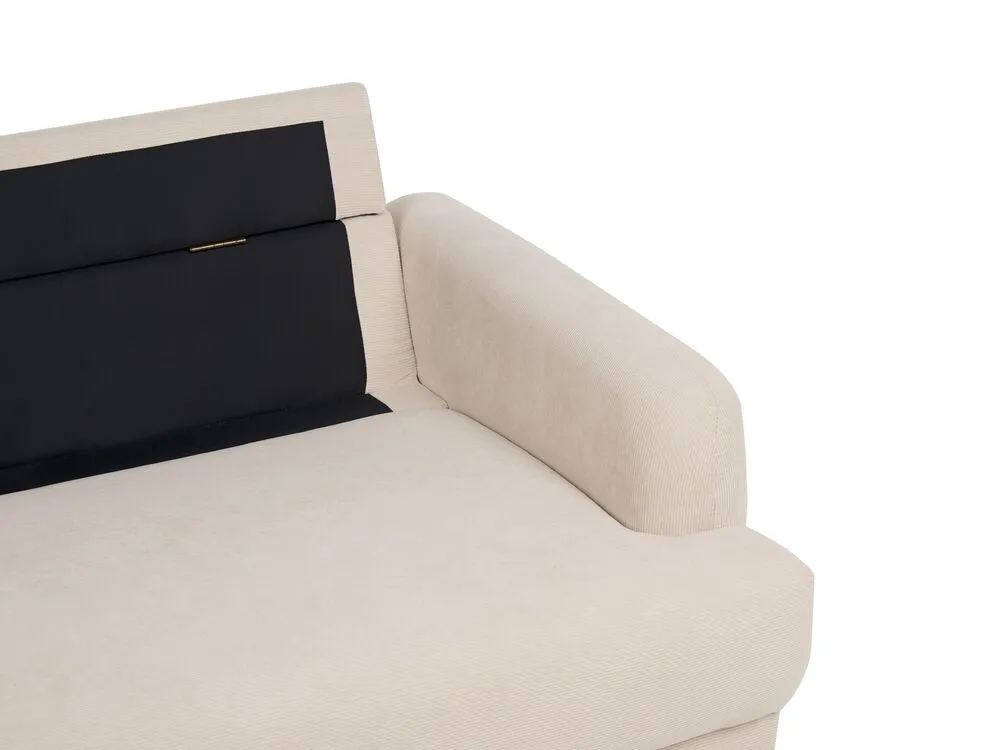 3 Seater Corduroy Sofa Beige TUVE