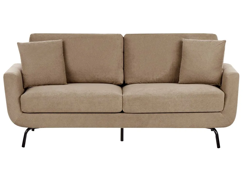 3 Seater Fabric Sofa Light Brown VESALA