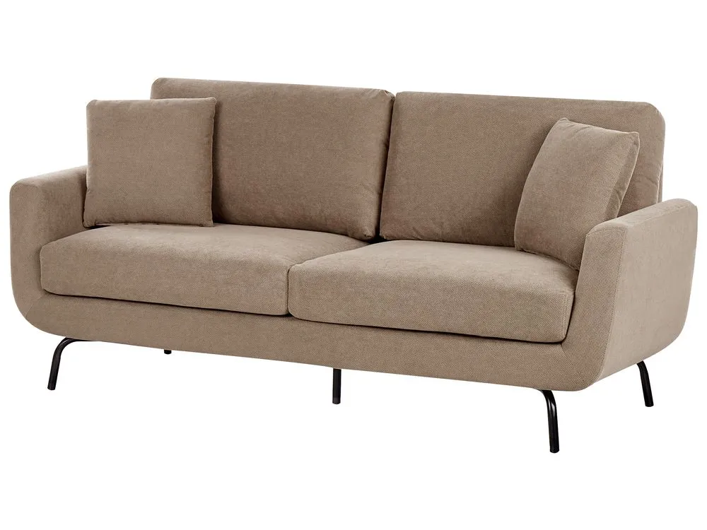 3 Seater Fabric Sofa Light Brown VESALA