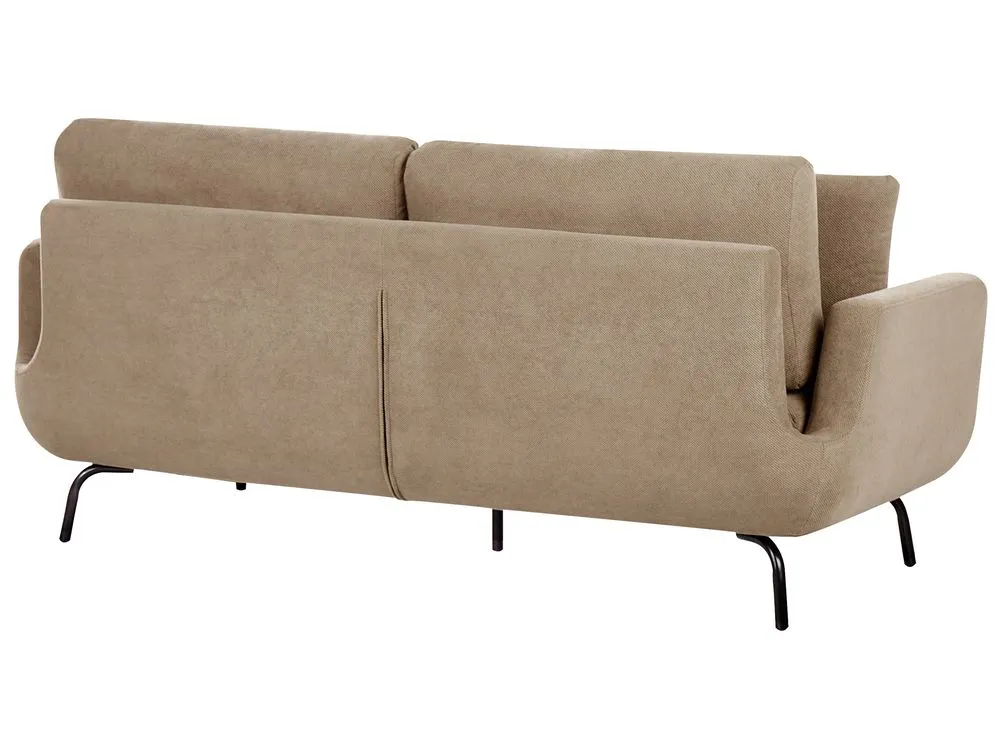 3 Seater Fabric Sofa Light Brown VESALA