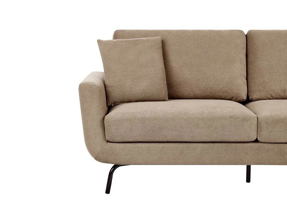3 Seater Fabric Sofa Light Brown VESALA
