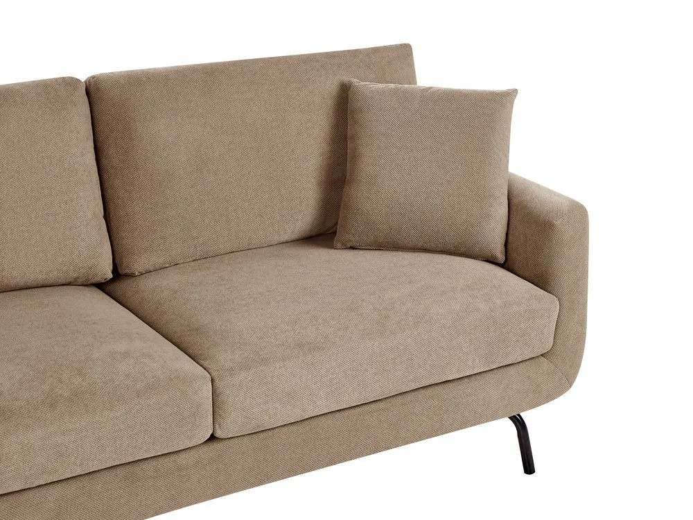 3 Seater Fabric Sofa Light Brown VESALA