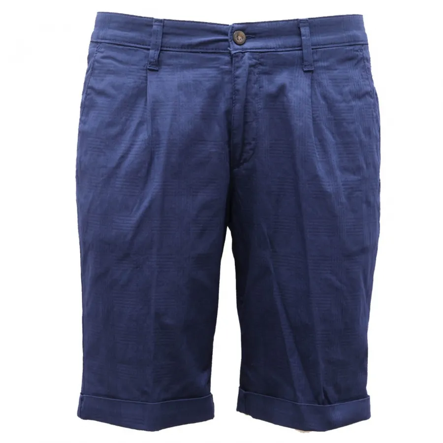 6011AH bermuda uomo FOUR.TEN blue textured cotton shorts man