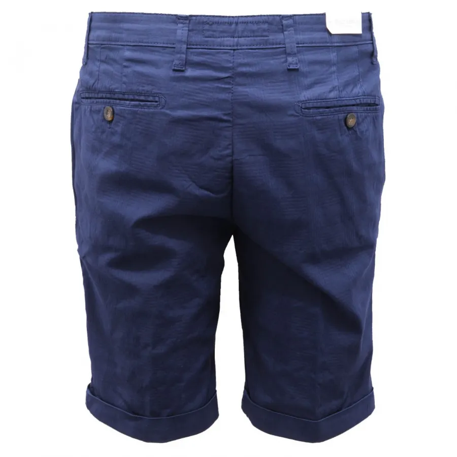 6011AH bermuda uomo FOUR.TEN blue textured cotton shorts man