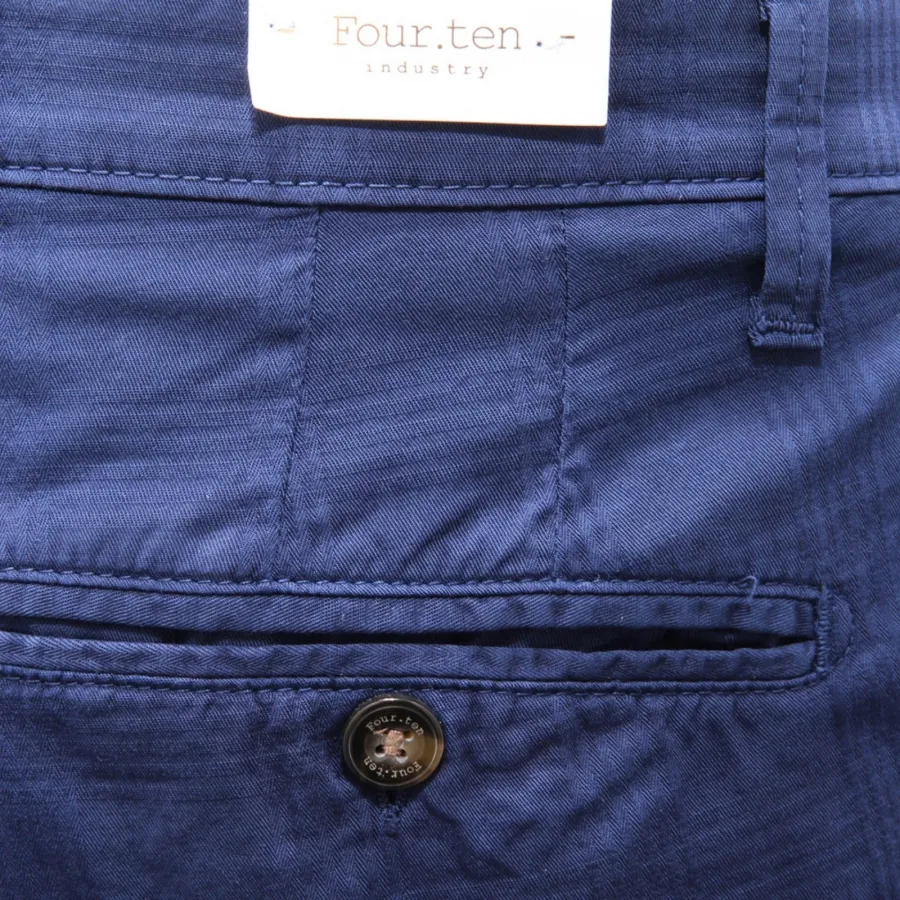 6011AH bermuda uomo FOUR.TEN blue textured cotton shorts man