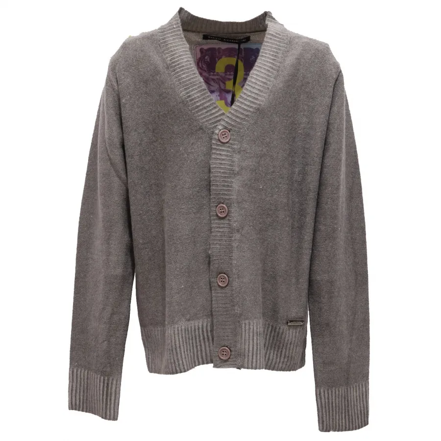 6600AB cardigan bimbo BOY DANIELE ALESSANDRINI grey garment dyed sweater kids