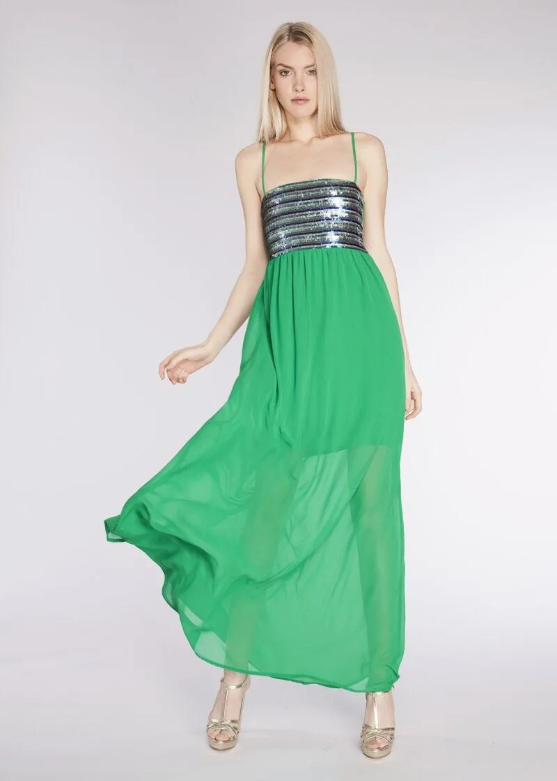 Abito lungo con paillettes