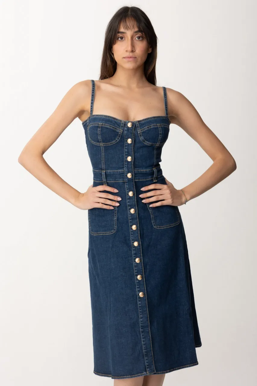 Abito midi in denim Blu