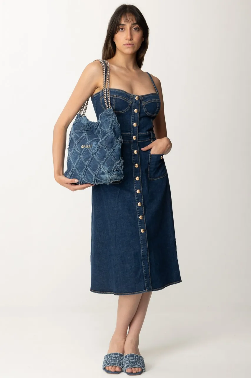 Abito midi in denim Blu
