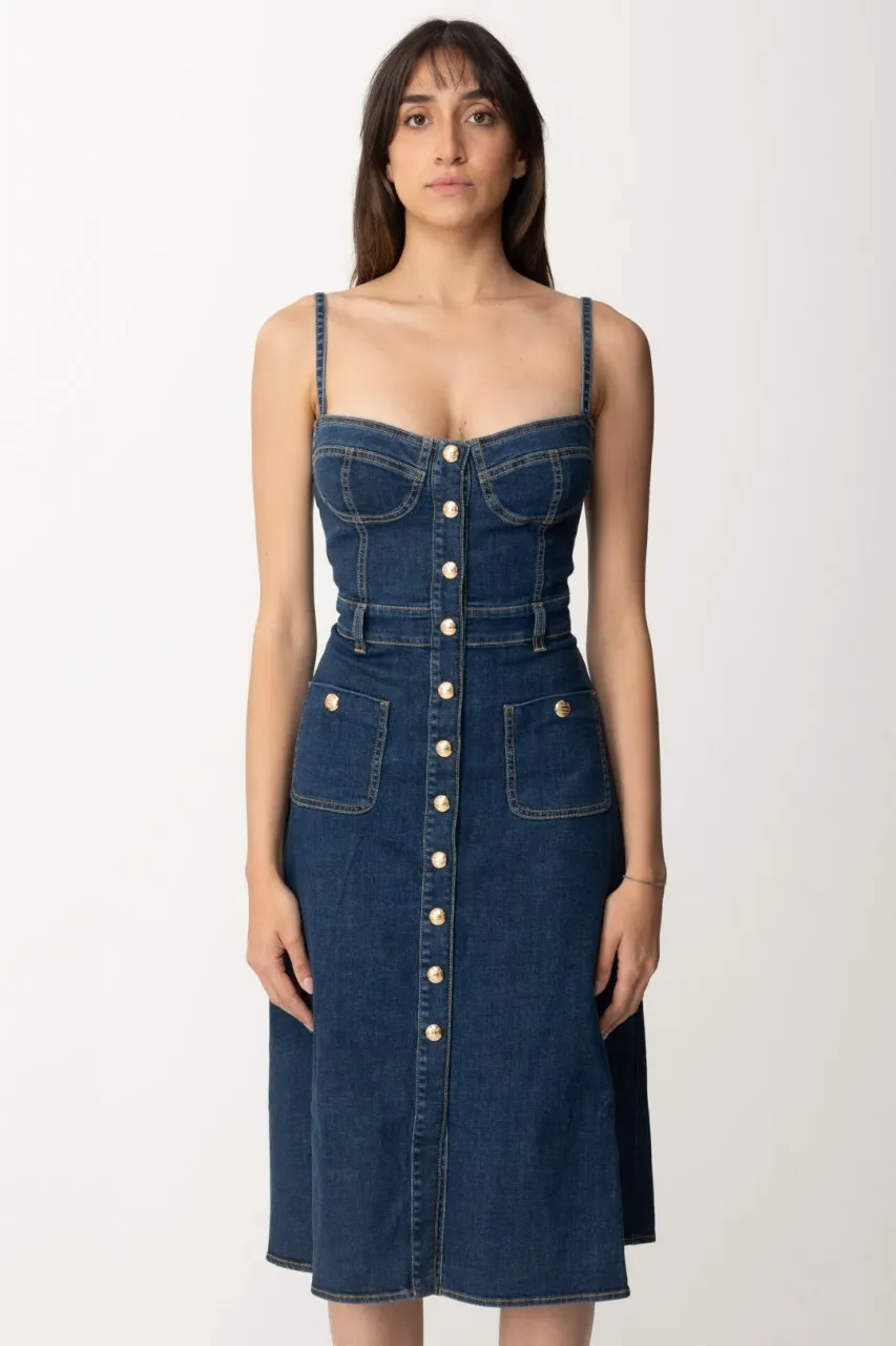 Abito midi in denim Blu