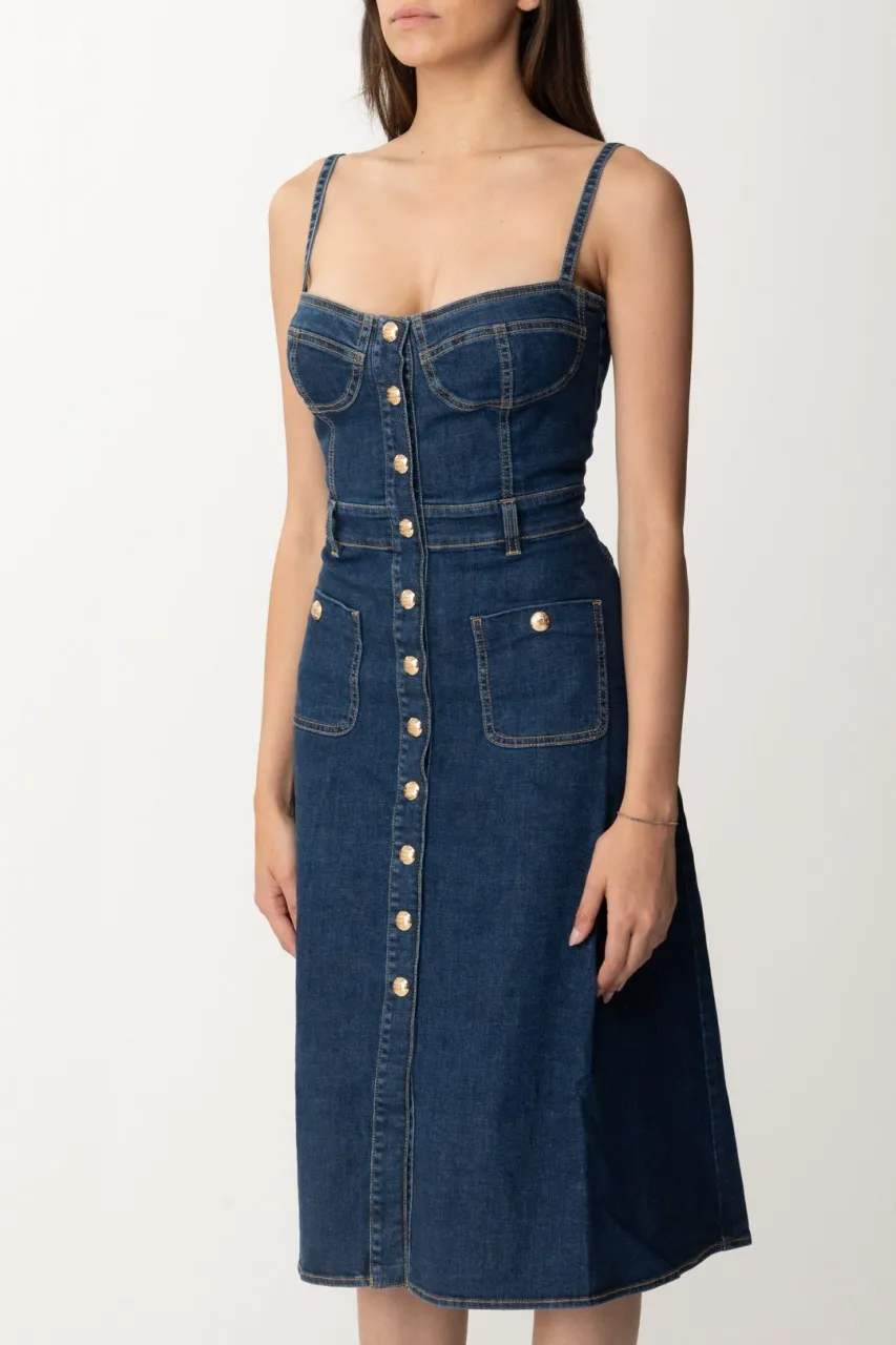 Abito midi in denim Blu