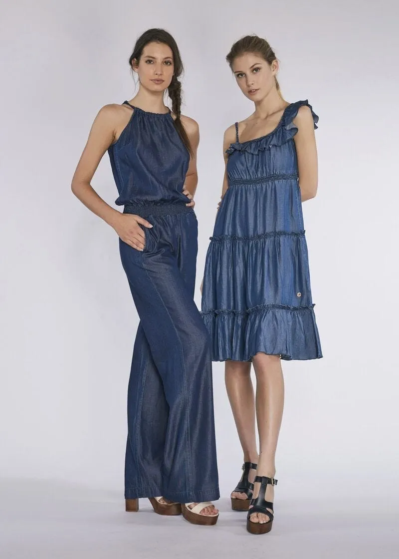 Abito monospalla in denim