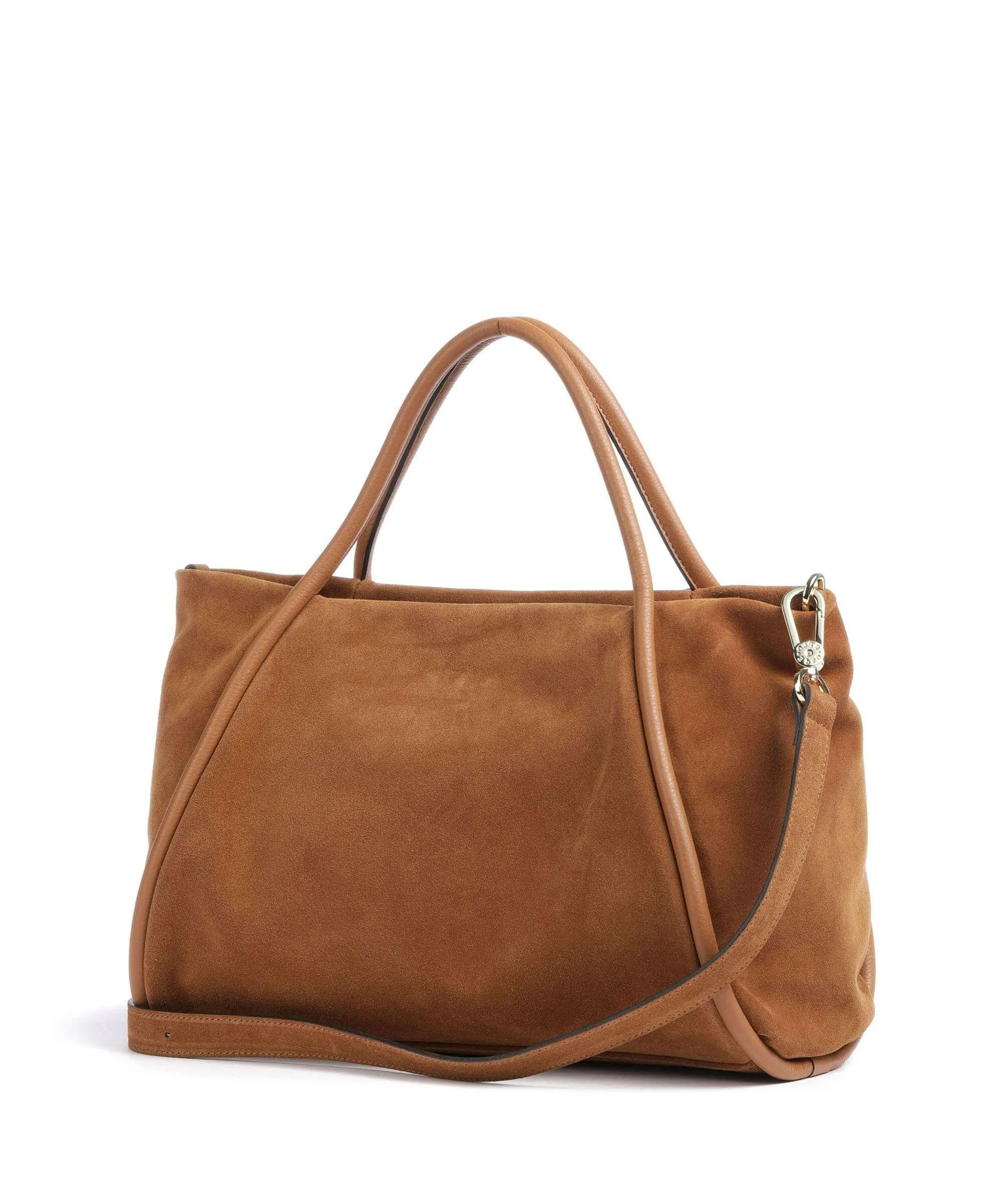  Abro Suede Willow Borsa a mano pelle bovina ruvida cognac  