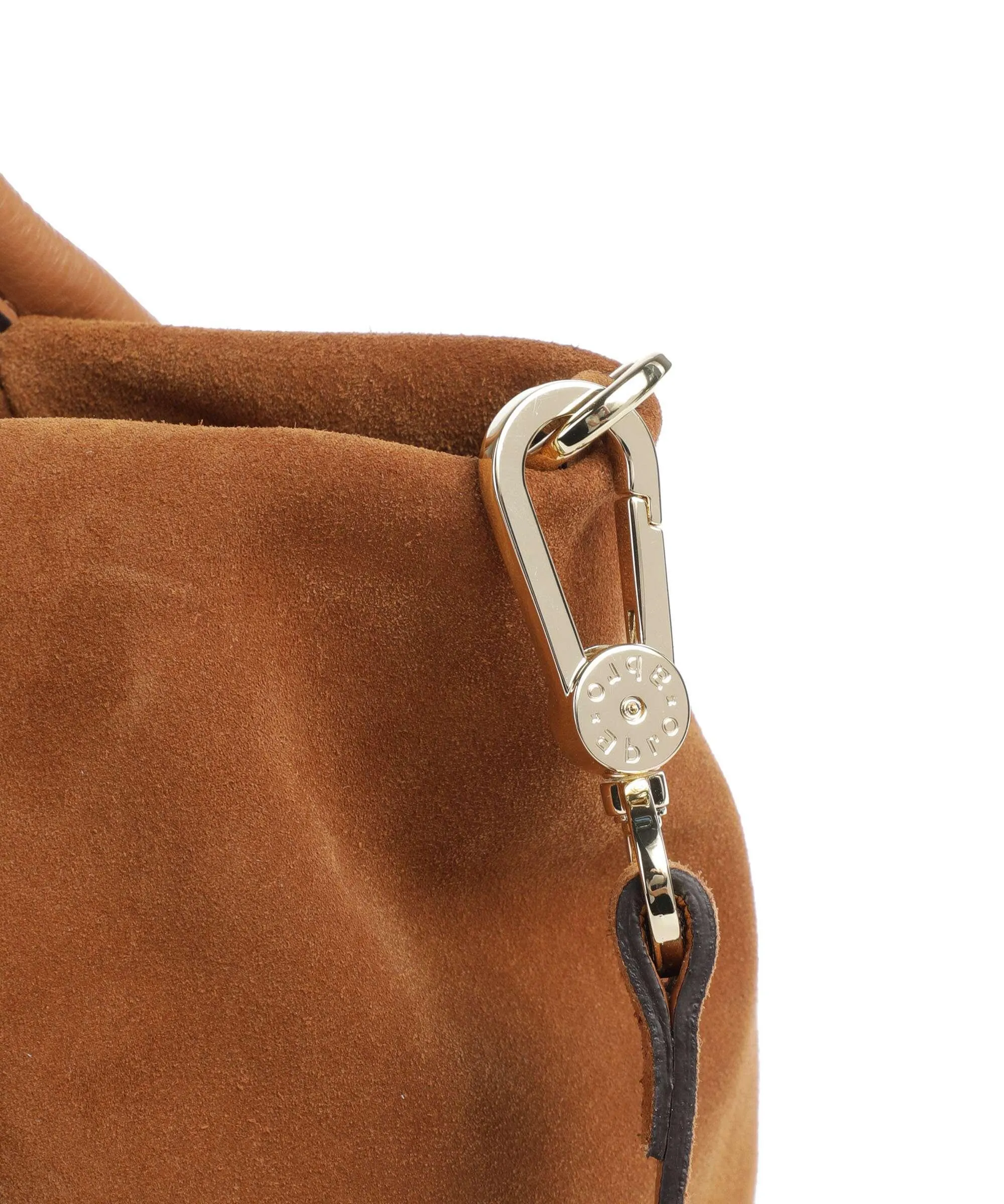  Abro Suede Willow Borsa a mano pelle bovina ruvida cognac  