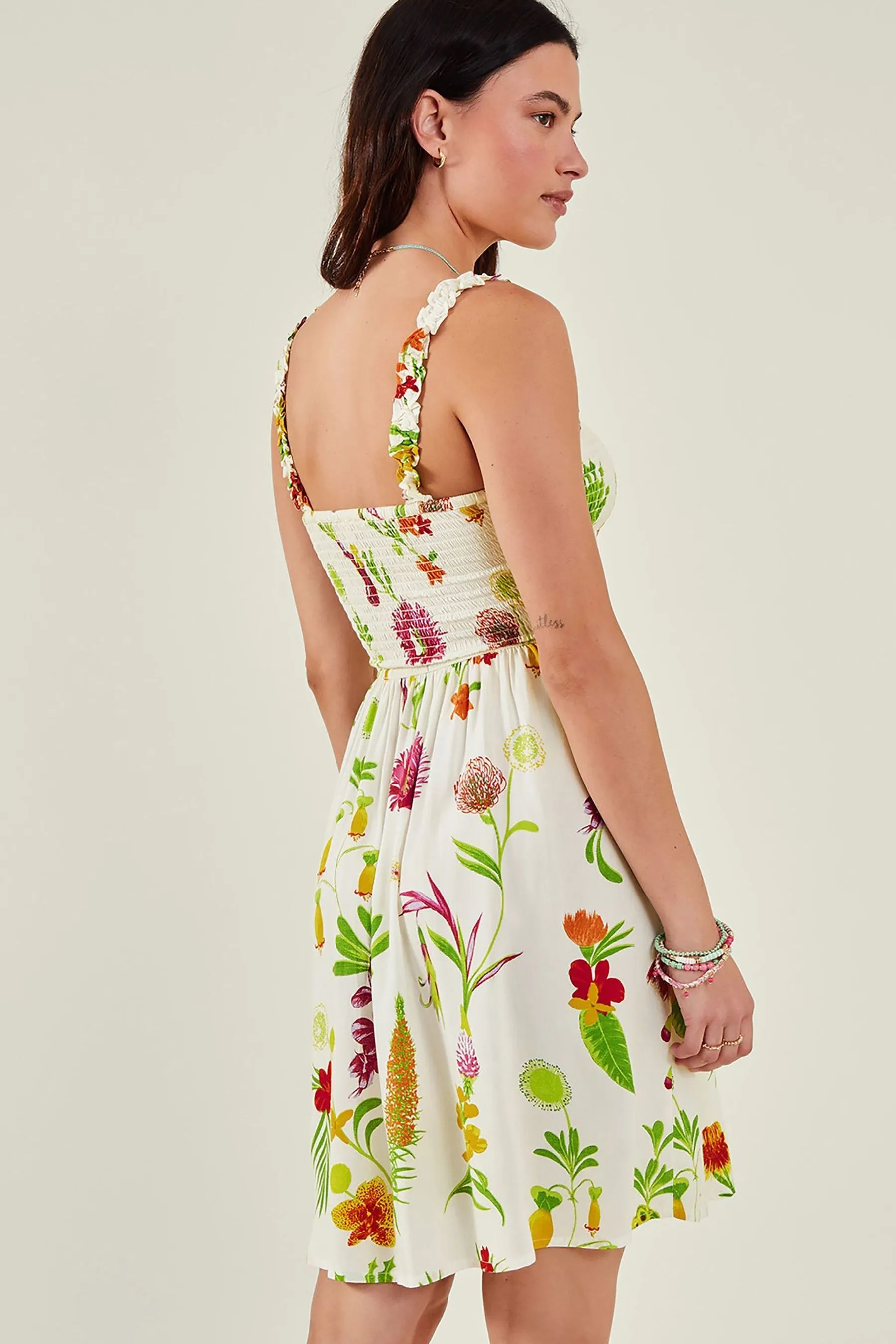 Accessorize - Abito corto con stampa botanica