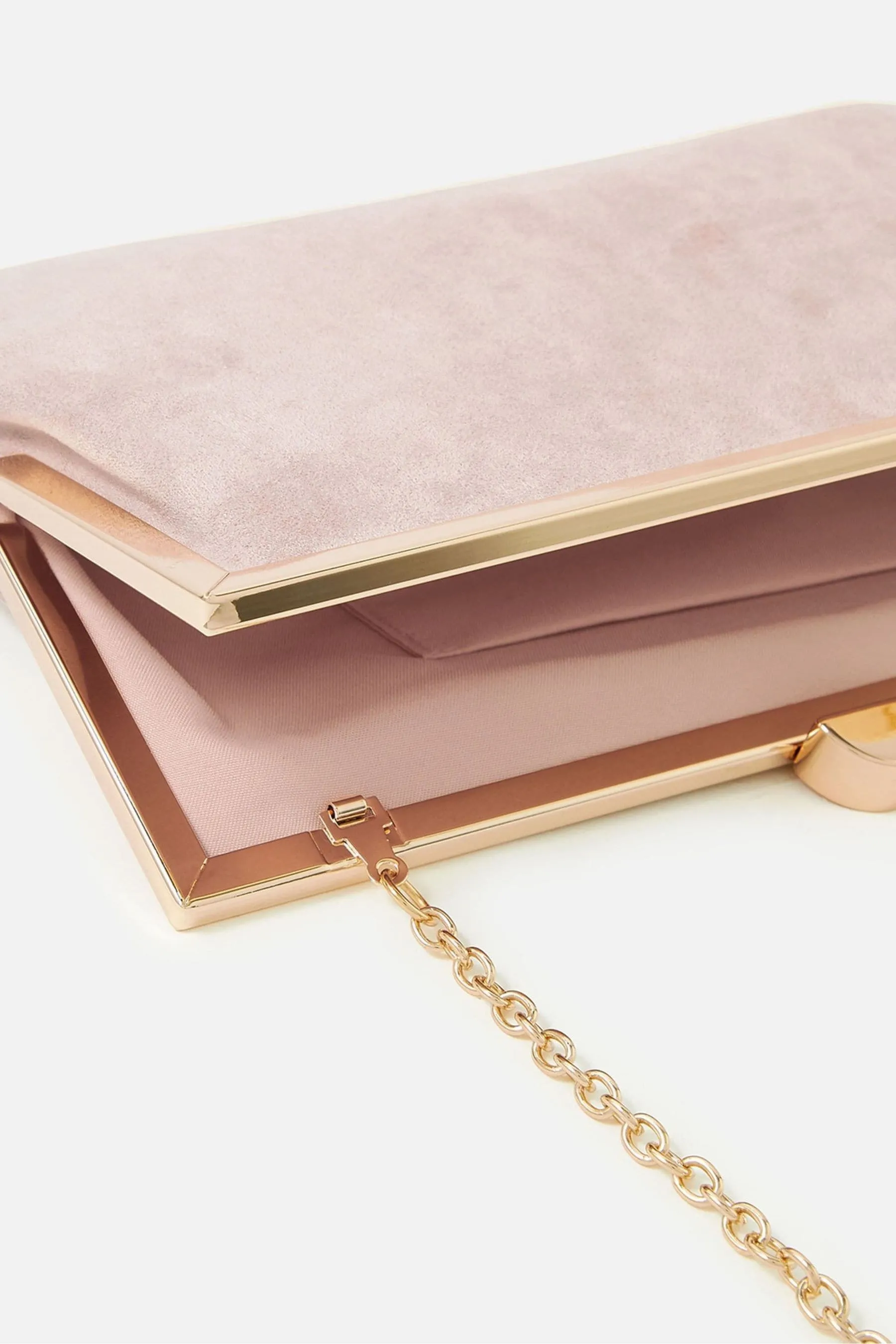 Accessorize - Borsa a pochette scamosciata con fermaglio