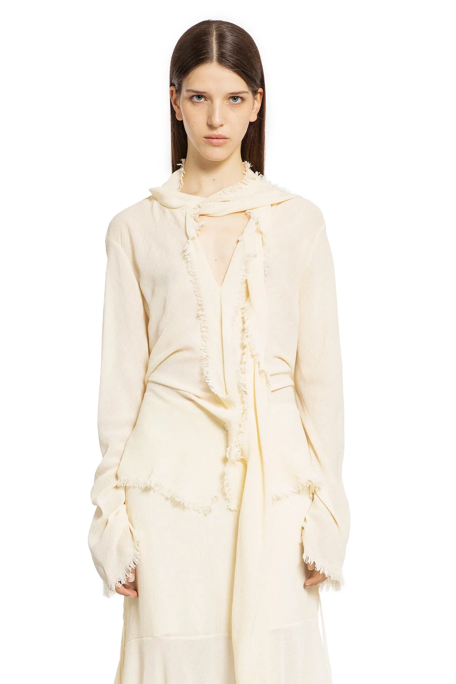 acne studios  crêpe scarf blouse 