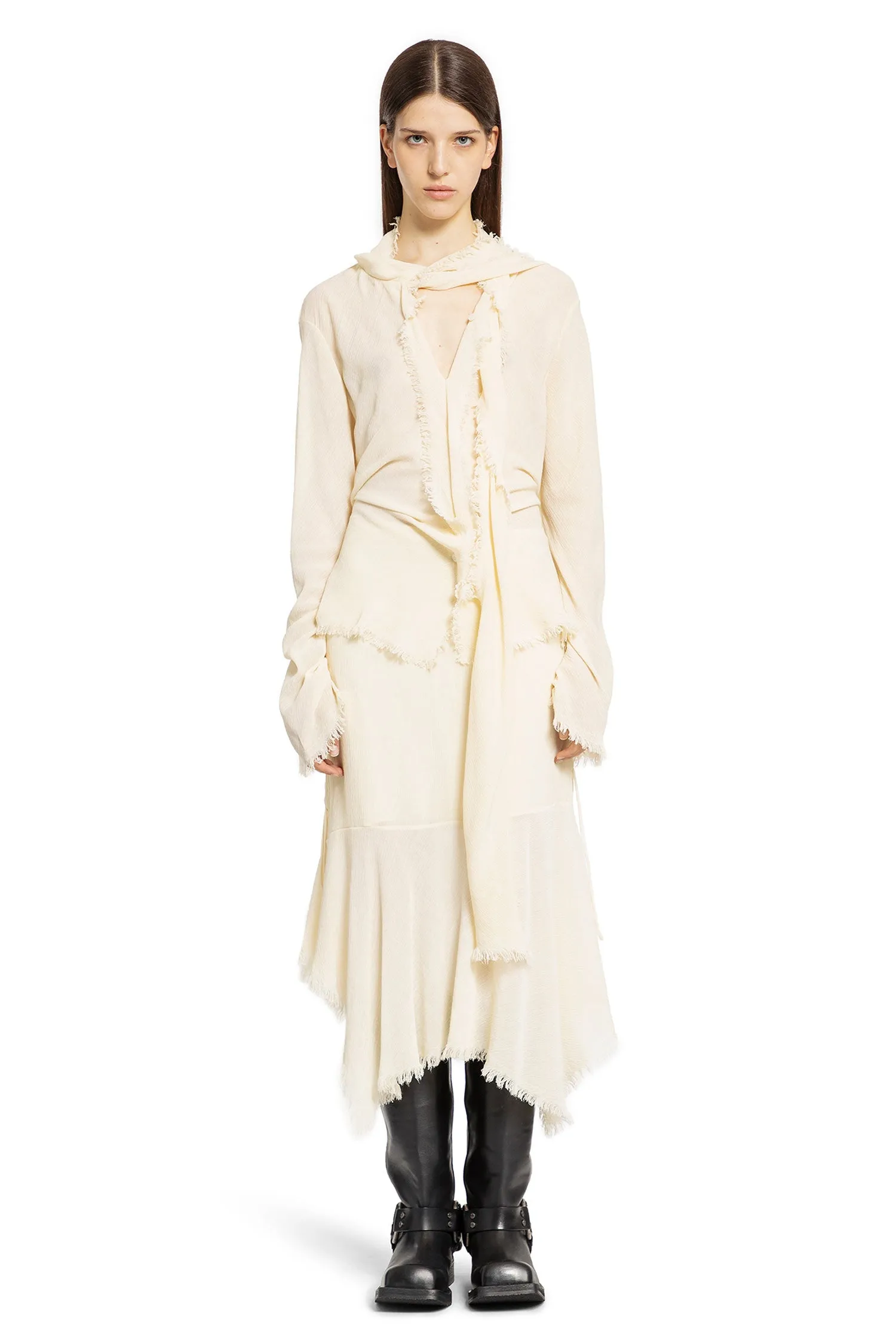 acne studios  crêpe scarf blouse 