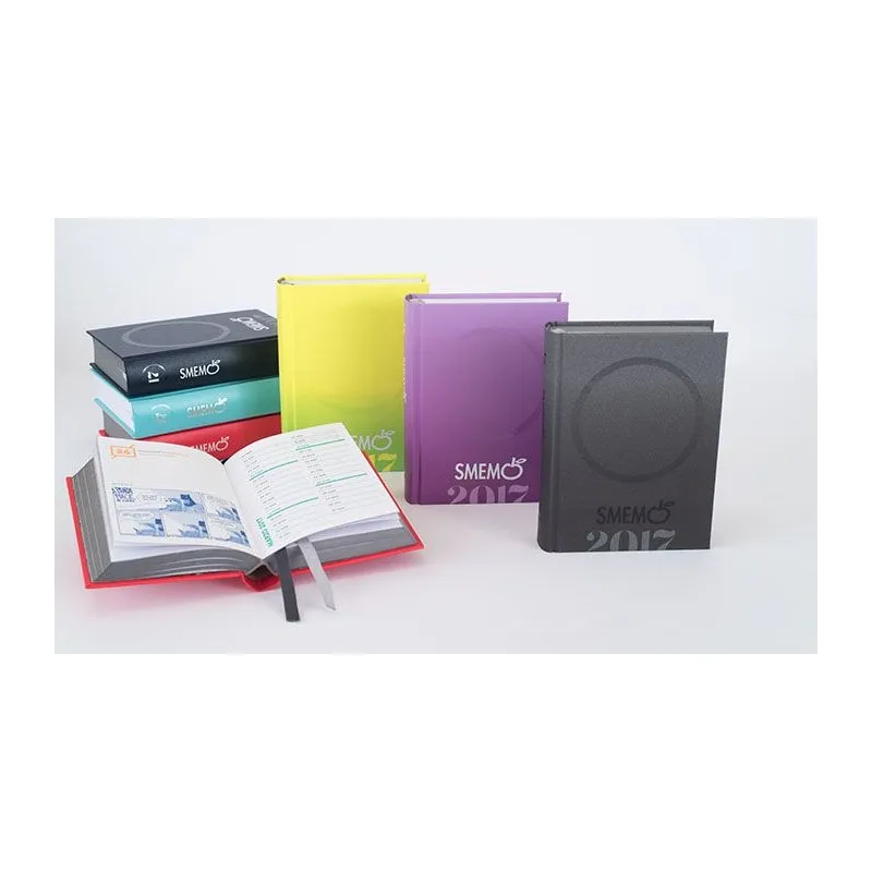 AGENDA SCUOLA SMEMO 2017 10X13,6CM.COPERTINA RIGIDA COLORI VARI SFUMATI VIOLA/NERO/ROSSO/BLU/VERDE T/GIALLO FLUO