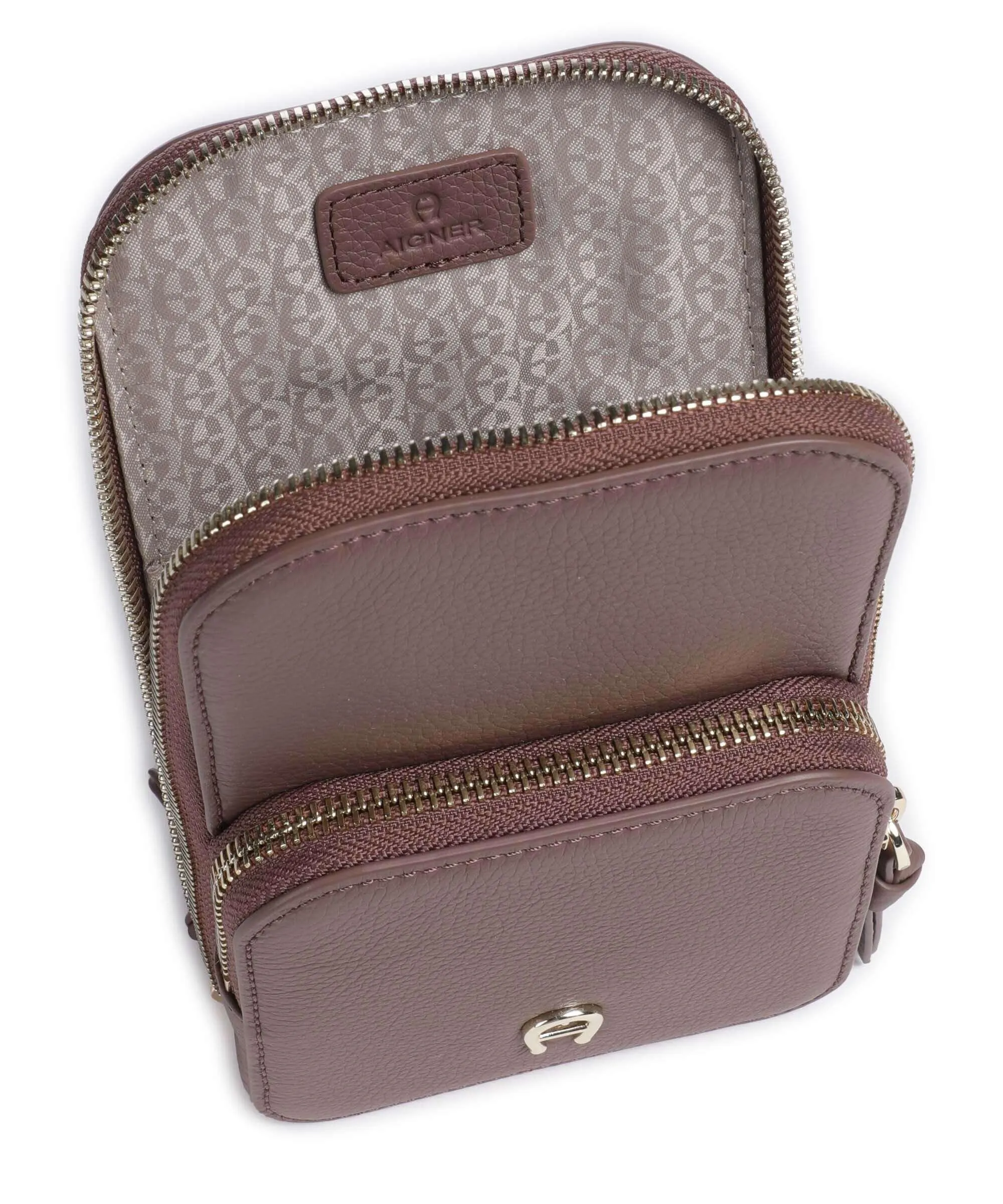 Aigner Zita Borsetta porta cellulare pelle di vacchetta grana marrone  