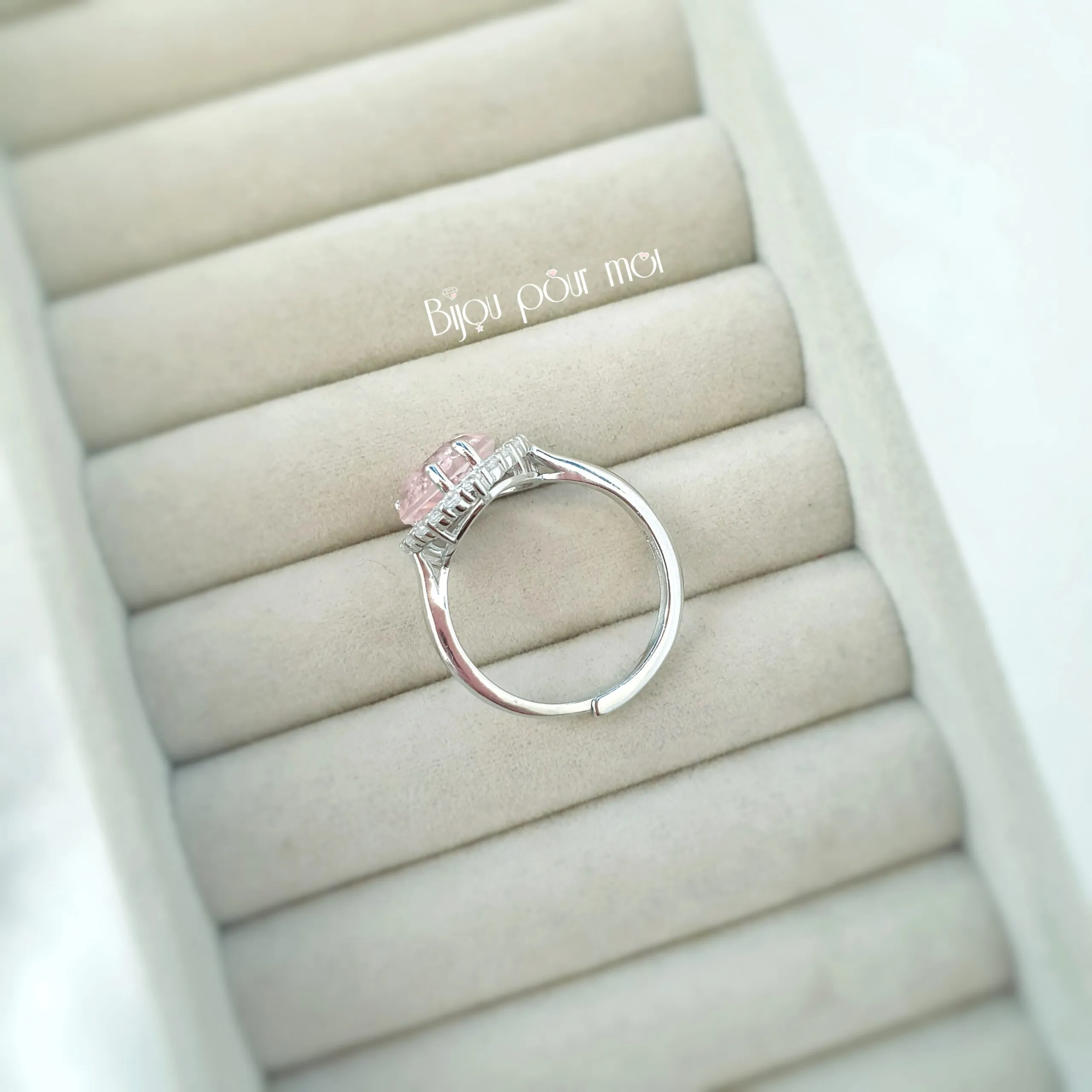 Anello Kate maxi cuore “ice” rosa – Argento925
