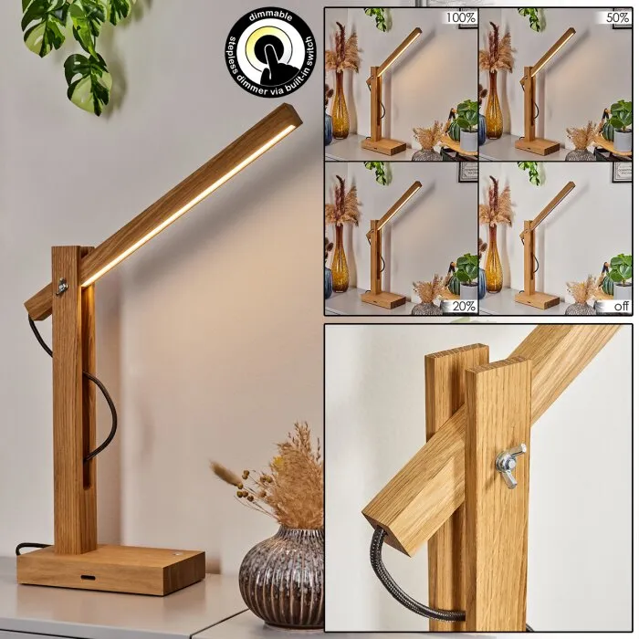 Anga Lampada da tavolo LED Cromo, Écru, 1-Luce