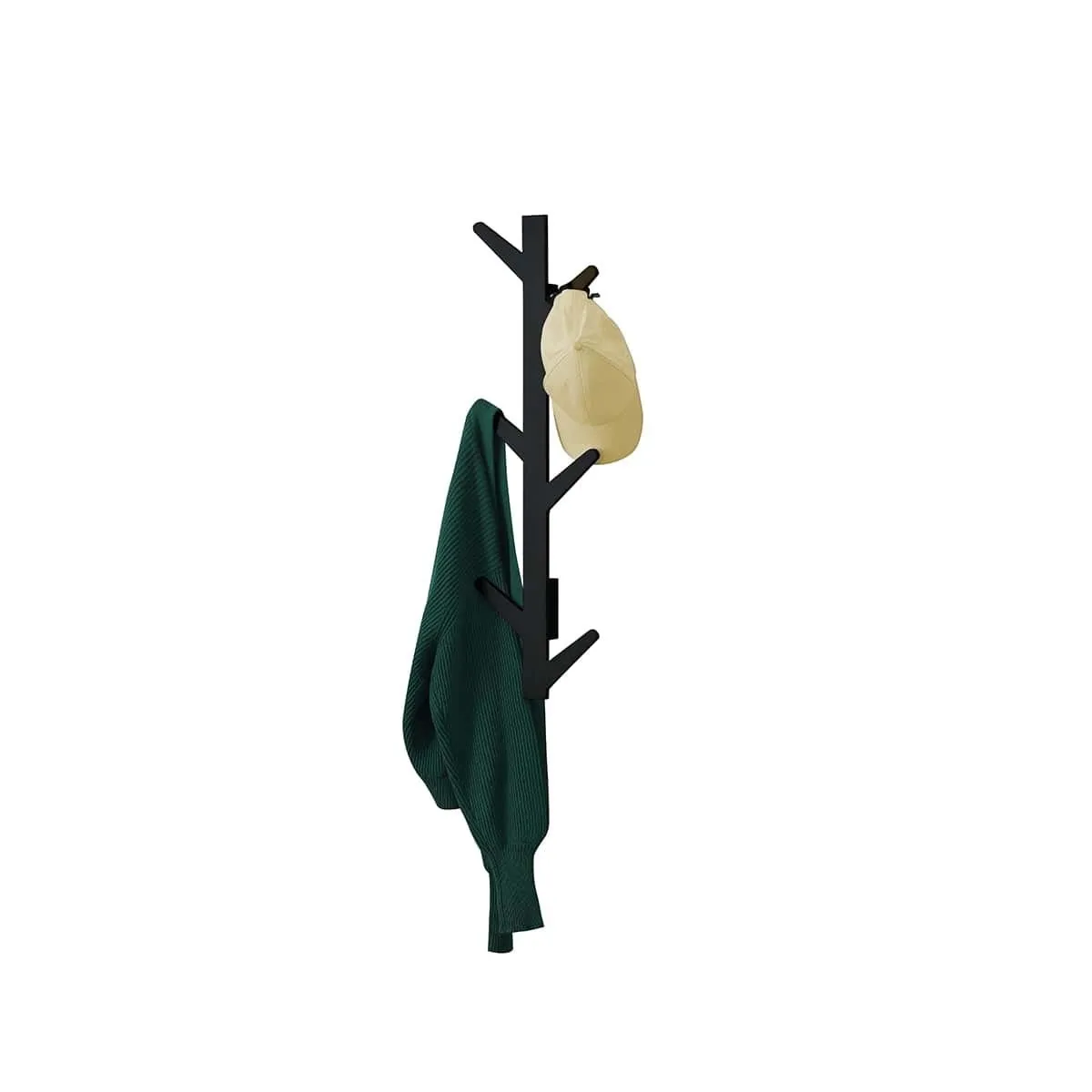 Appendi abiti verticale in legno 6 posti nero L 23 x H 78 x P 7 cm