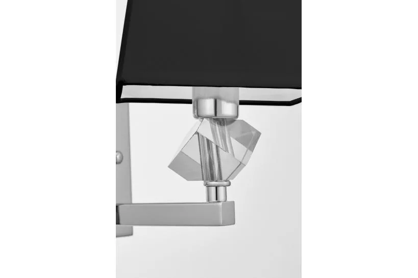 Applique lampada da parete cromata con paralume nero MONTERO W1