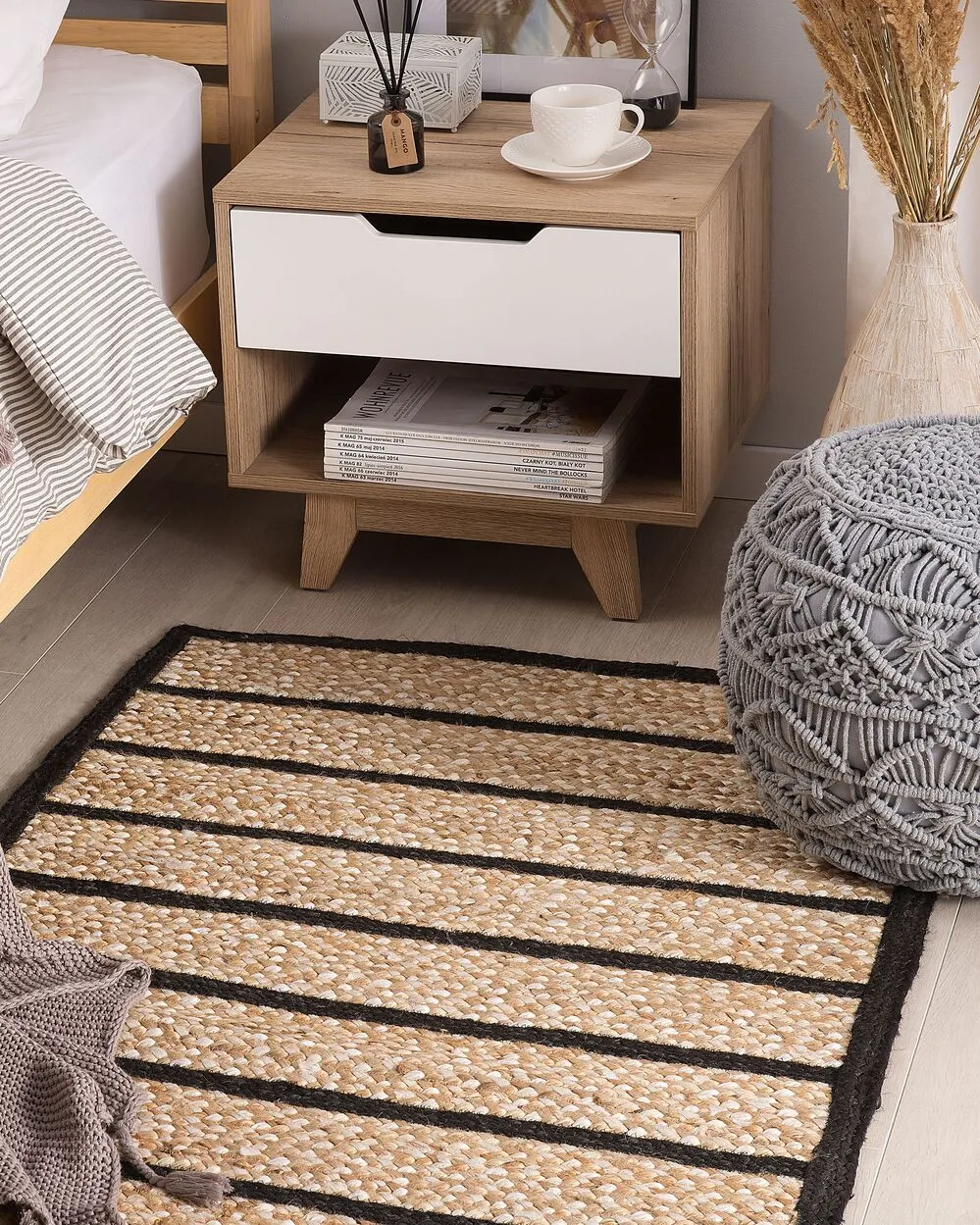 Area Rug 80 x 150 cm Beige and Black KARADONA