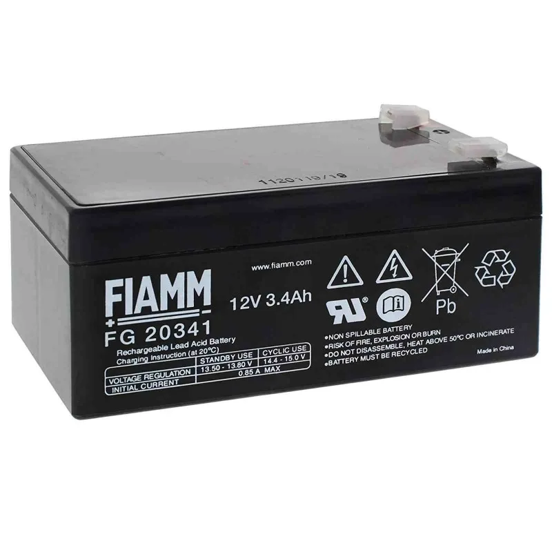 Batteria al piombo Fiamm, 12V, 3.4Ah, 134 x 67 x 67mm, -20 +50°C - VARIO FG20341 