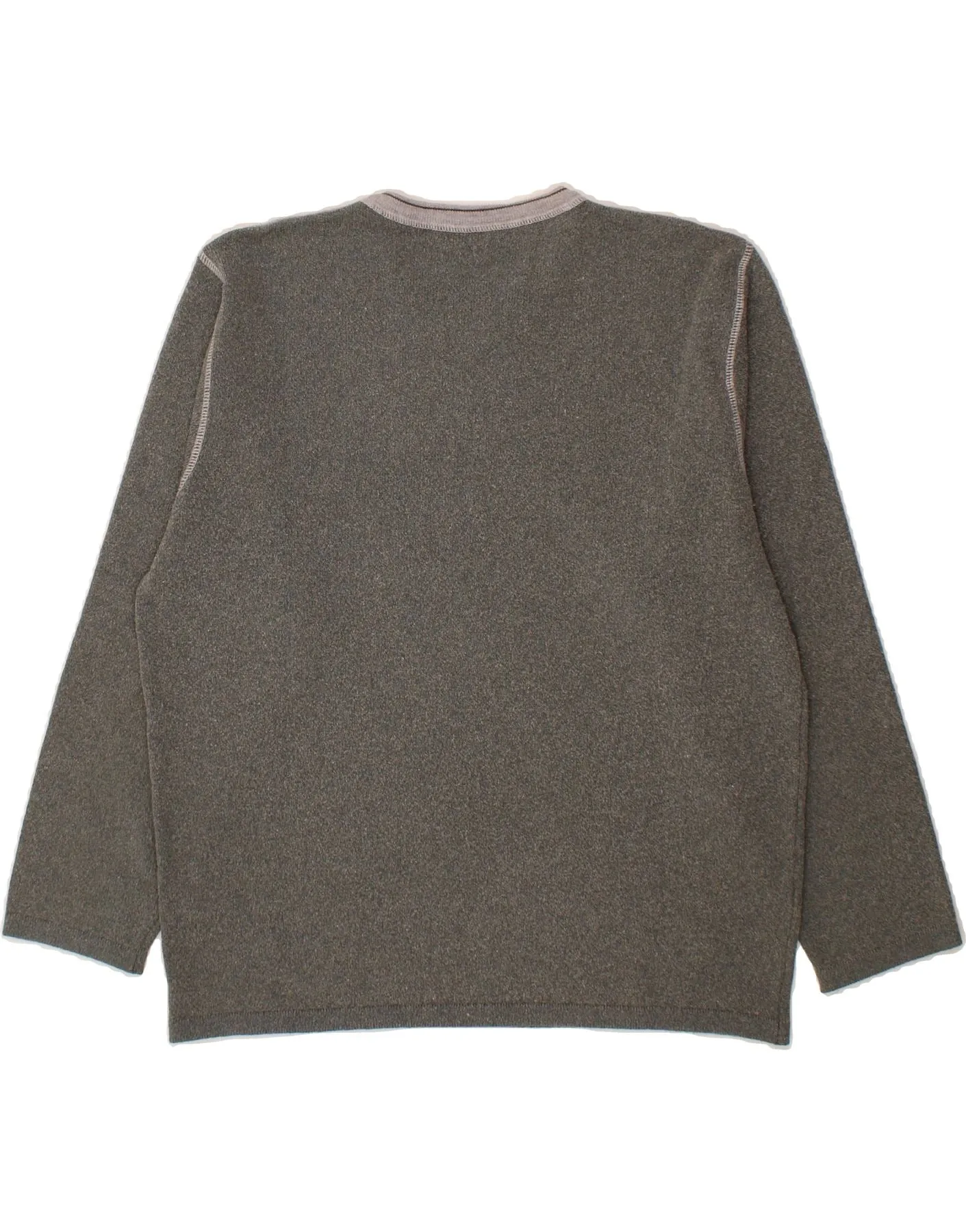 BENETTON Womens Crew Neck Jumper Sweater UK 16 Large Grey Cotton