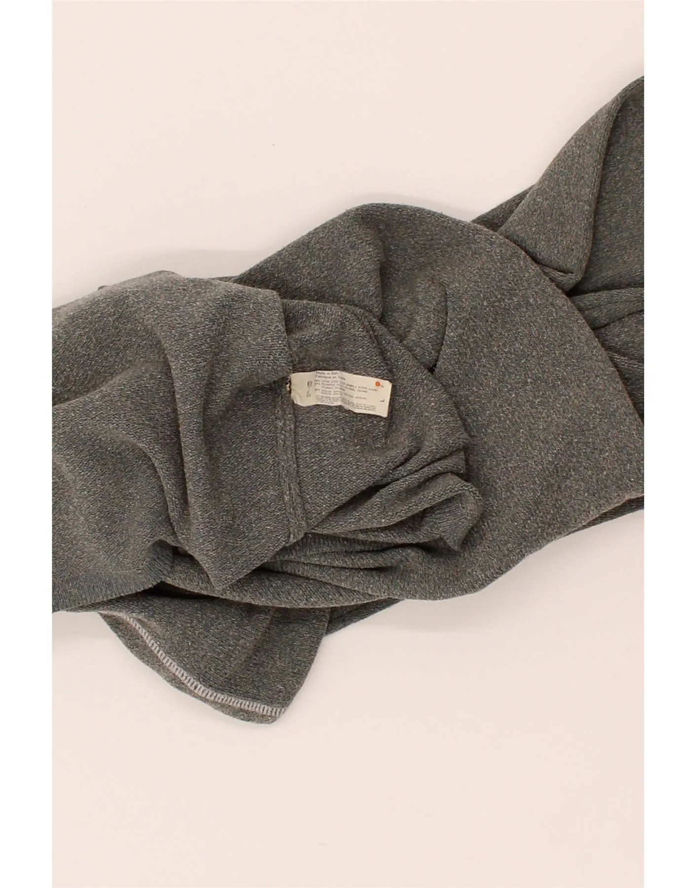 BENETTON Womens Crew Neck Jumper Sweater UK 16 Large Grey Cotton