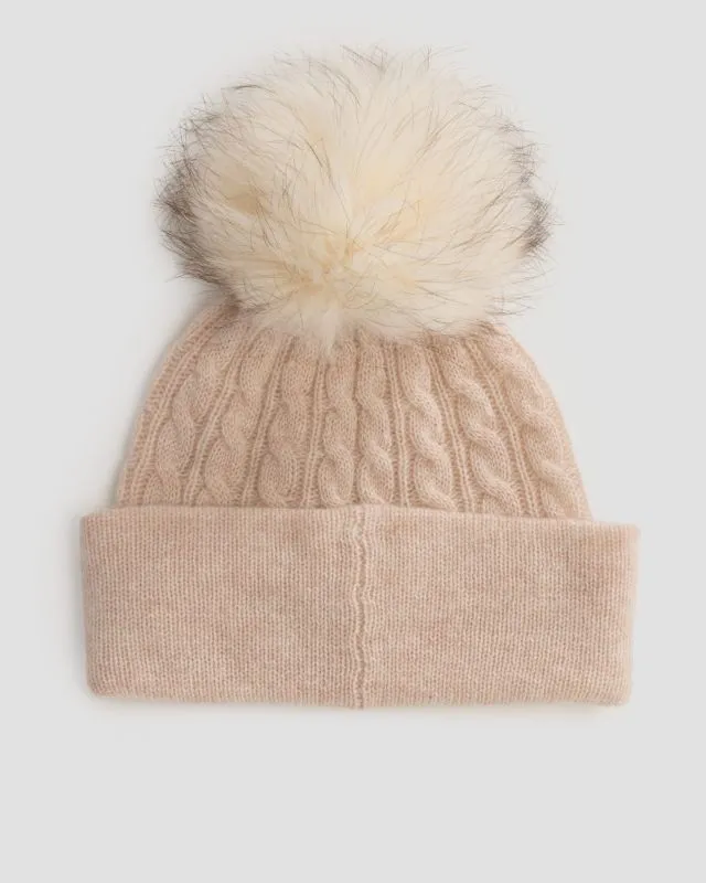 Berretto beige in cashmere da donna William Sharp