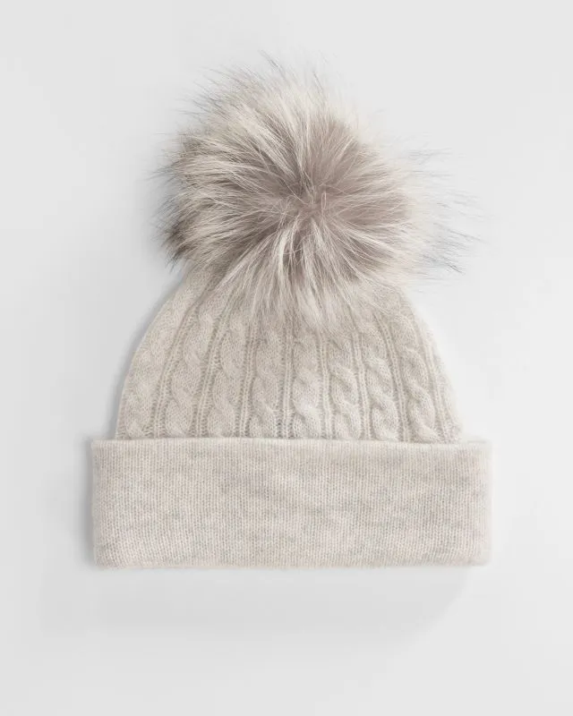 Berretto grigio in cashmere da donna William Sharp