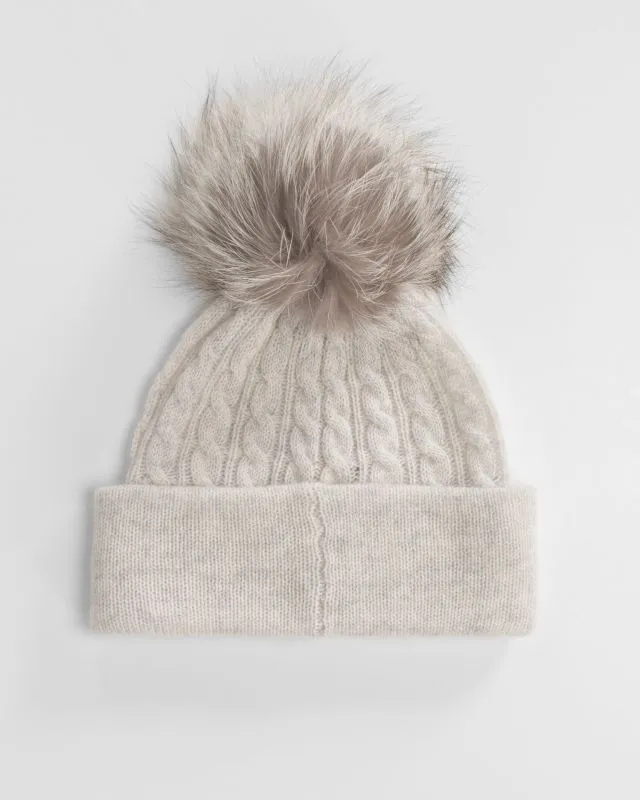 Berretto grigio in cashmere da donna William Sharp