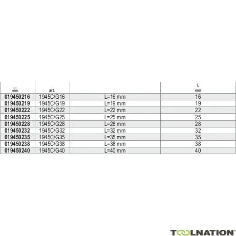 Beta 019450216 1945C/G Elementi di fissaggio tipo 90, 5000 pezzi 16 mm