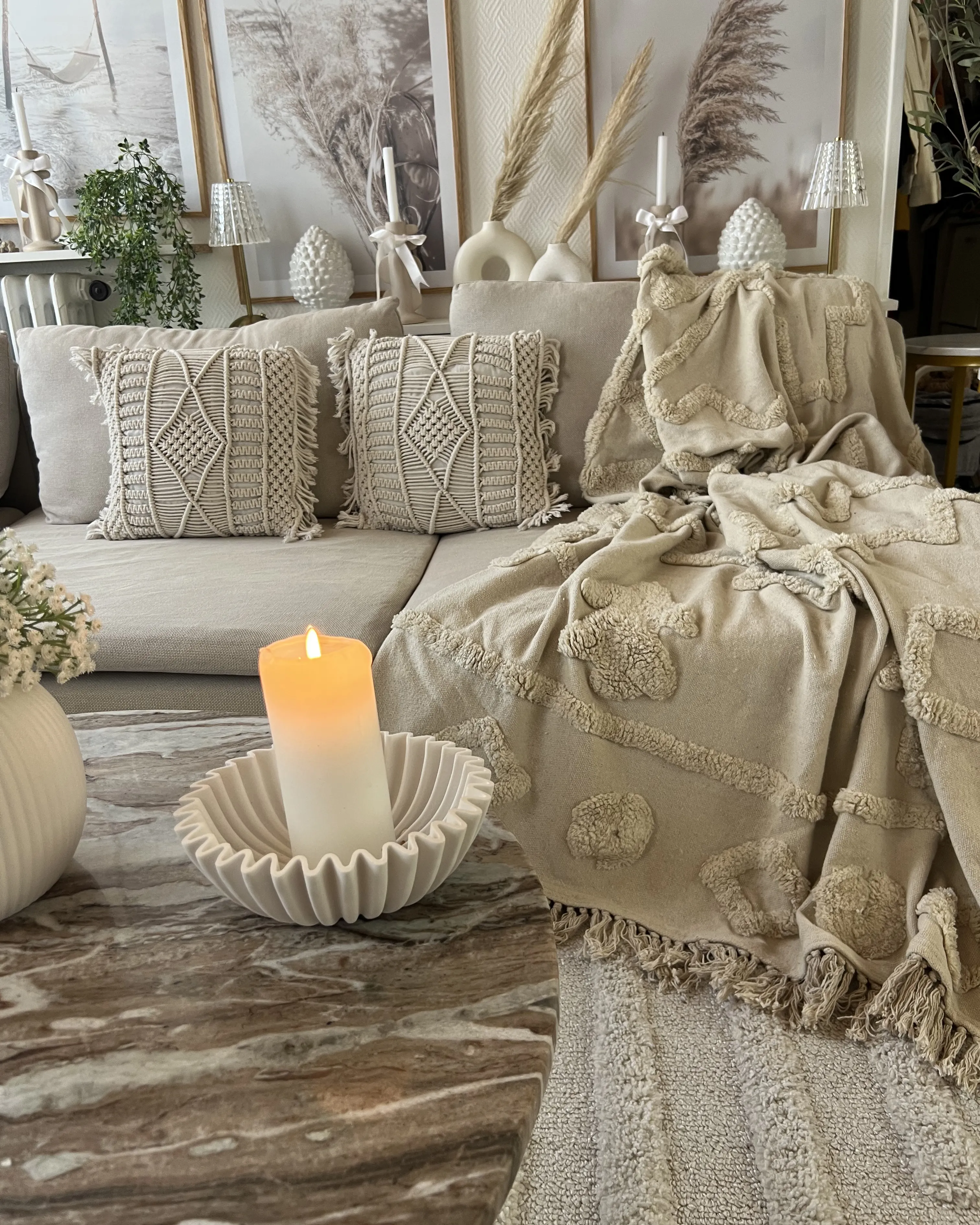 Blanket CHACK Cotton 200 x 220 cm Beige