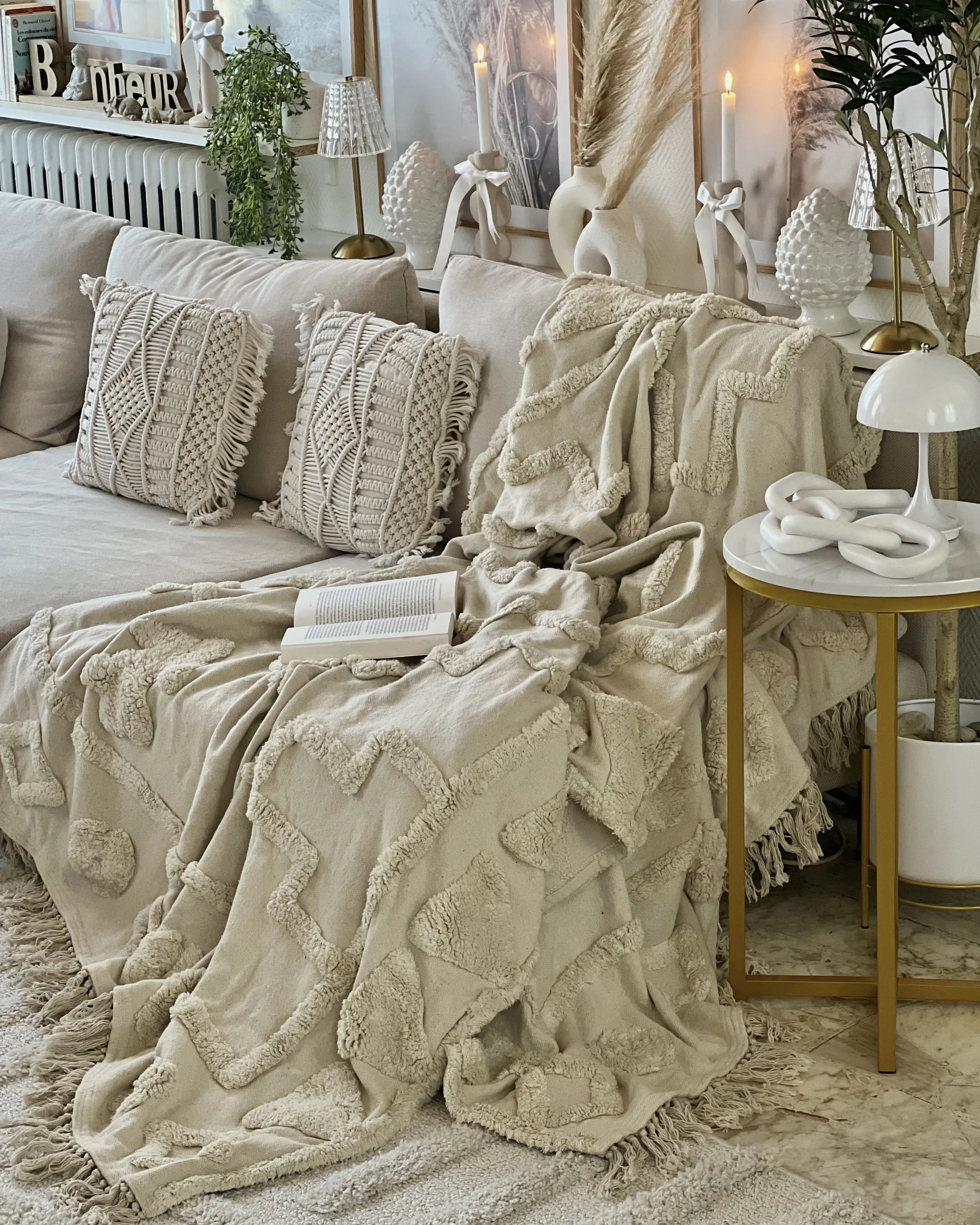 Blanket CHACK Cotton 200 x 220 cm Beige