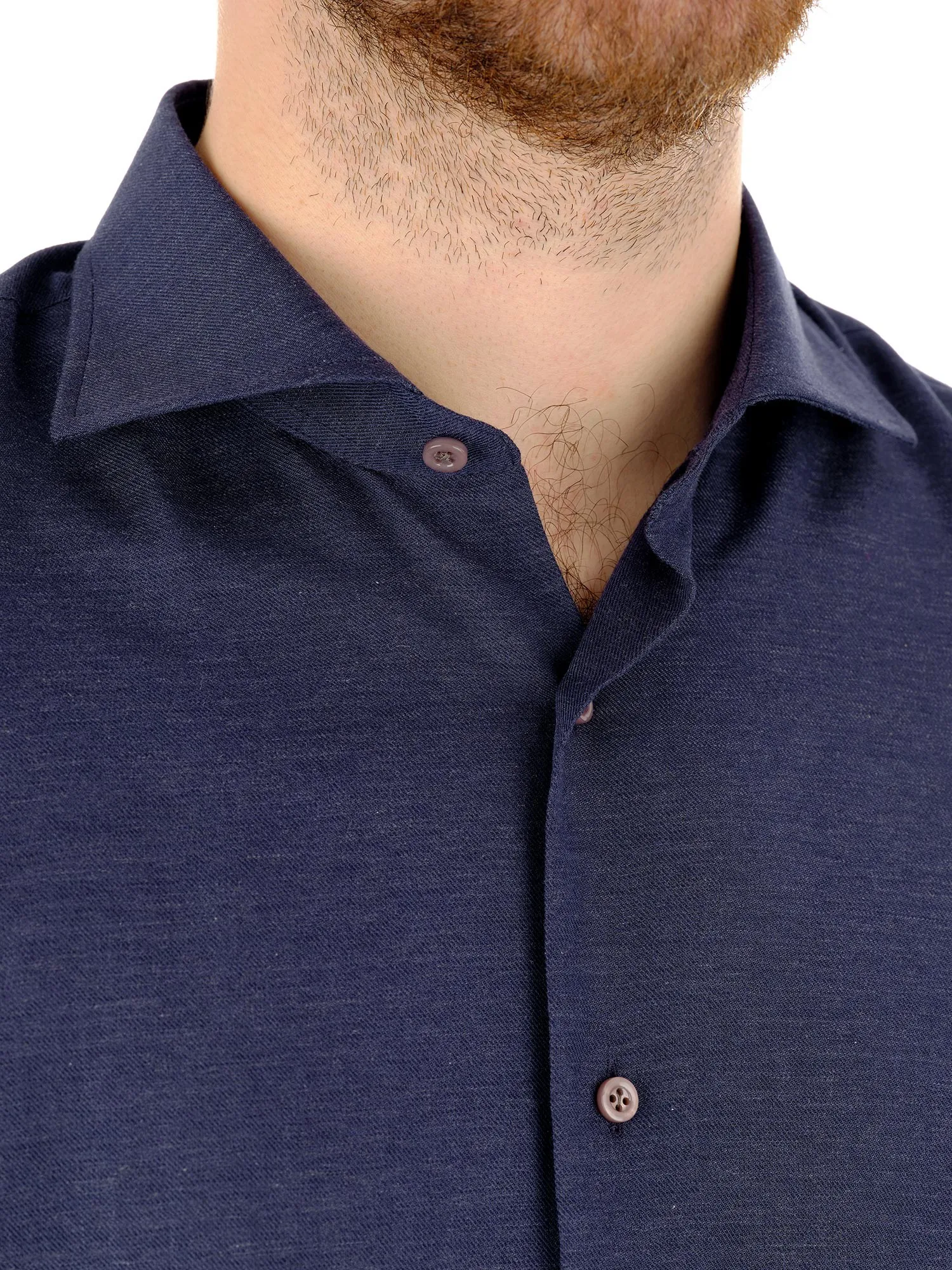 Blue Cashmere and Cotton Shirt