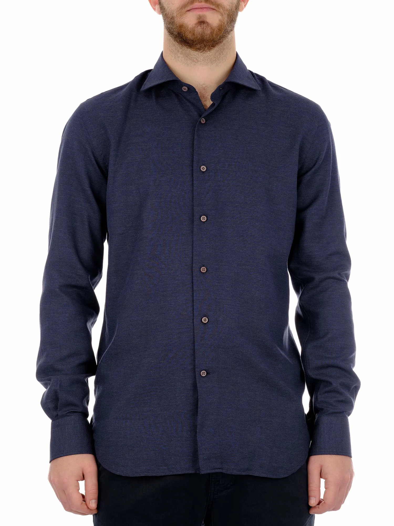 Blue Cashmere and Cotton Shirt