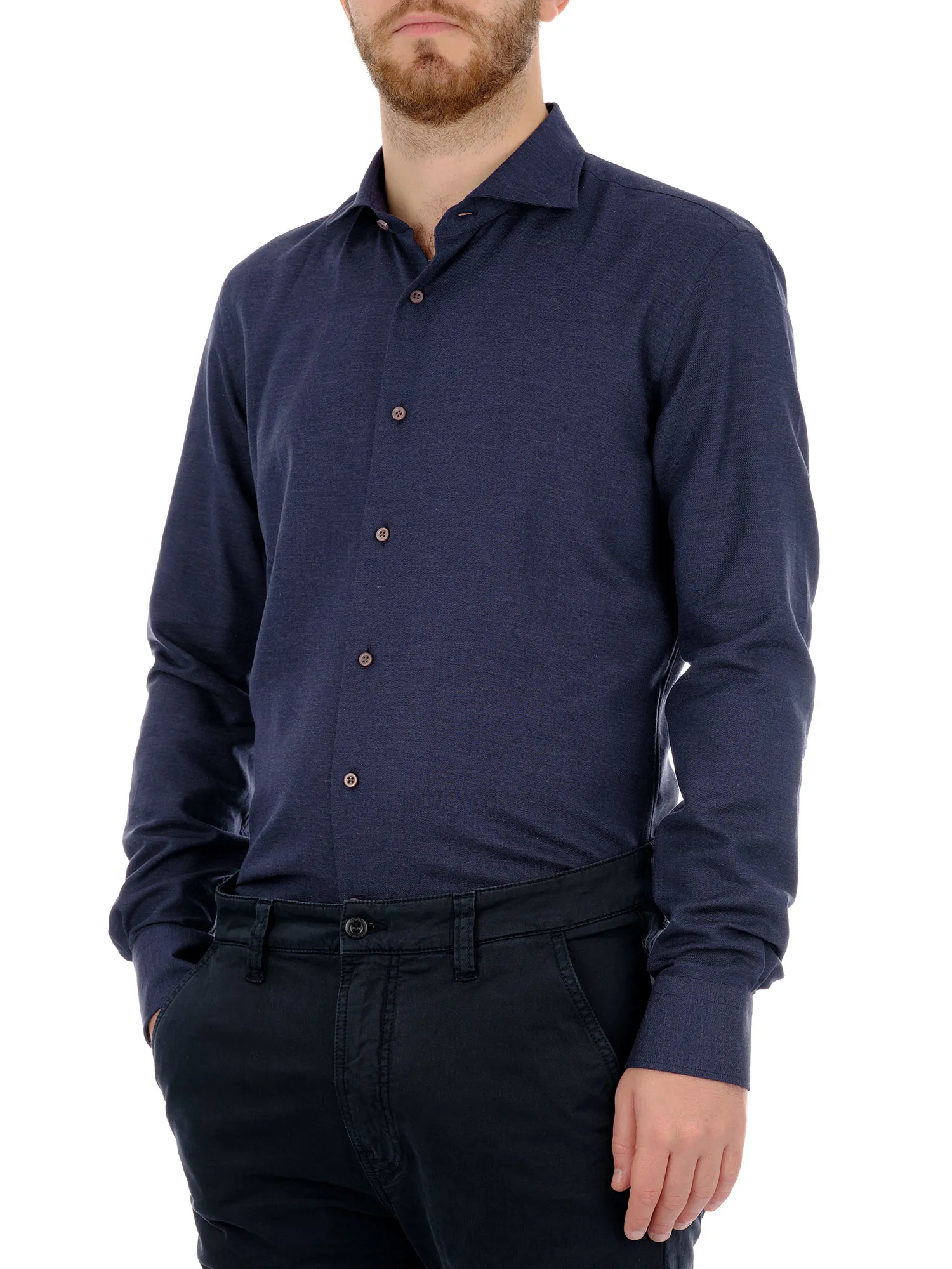 Blue Cashmere and Cotton Shirt