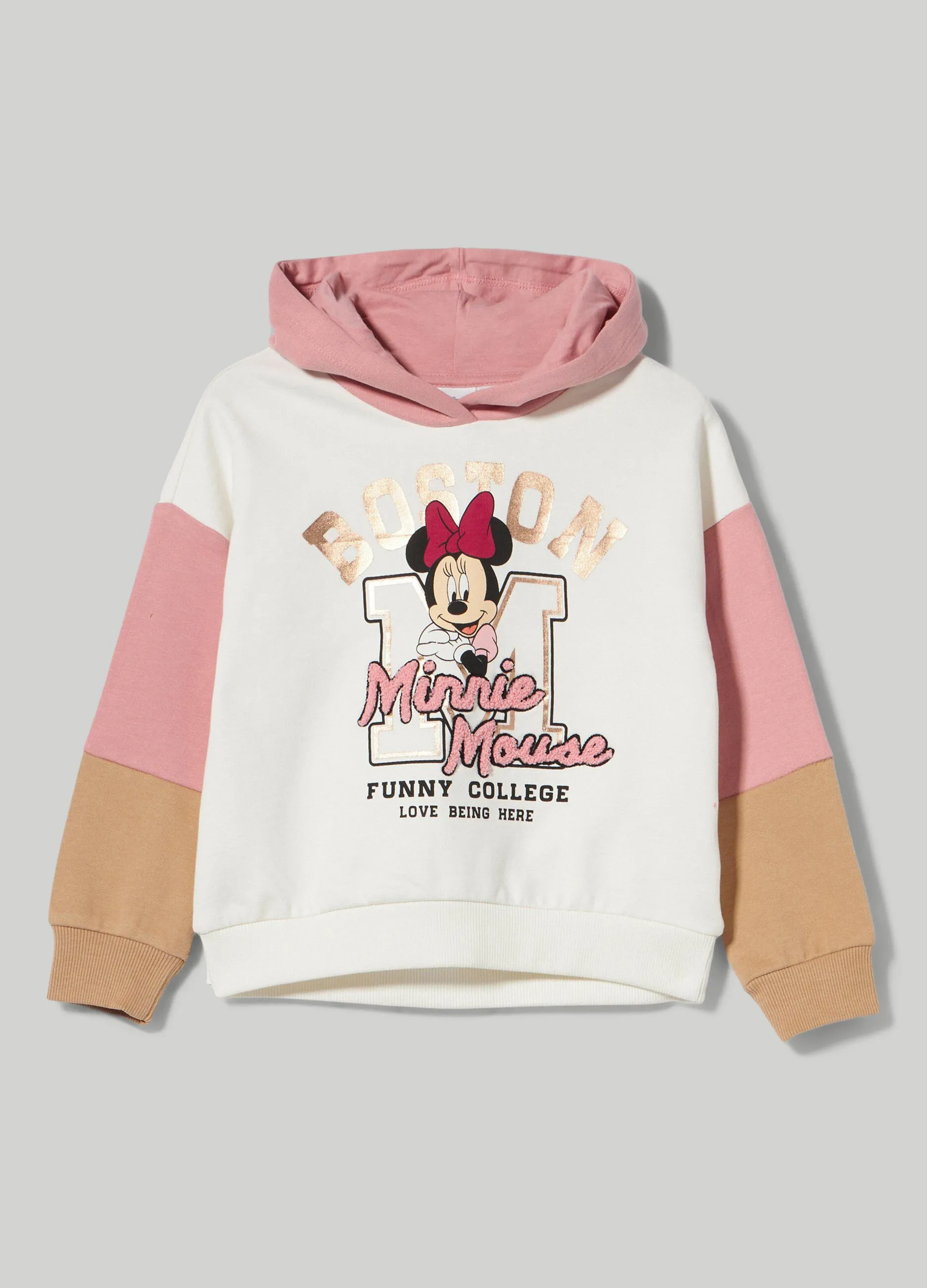 BLUKIDS  Felpa in puro cotone con cappuccio e stampa bambina