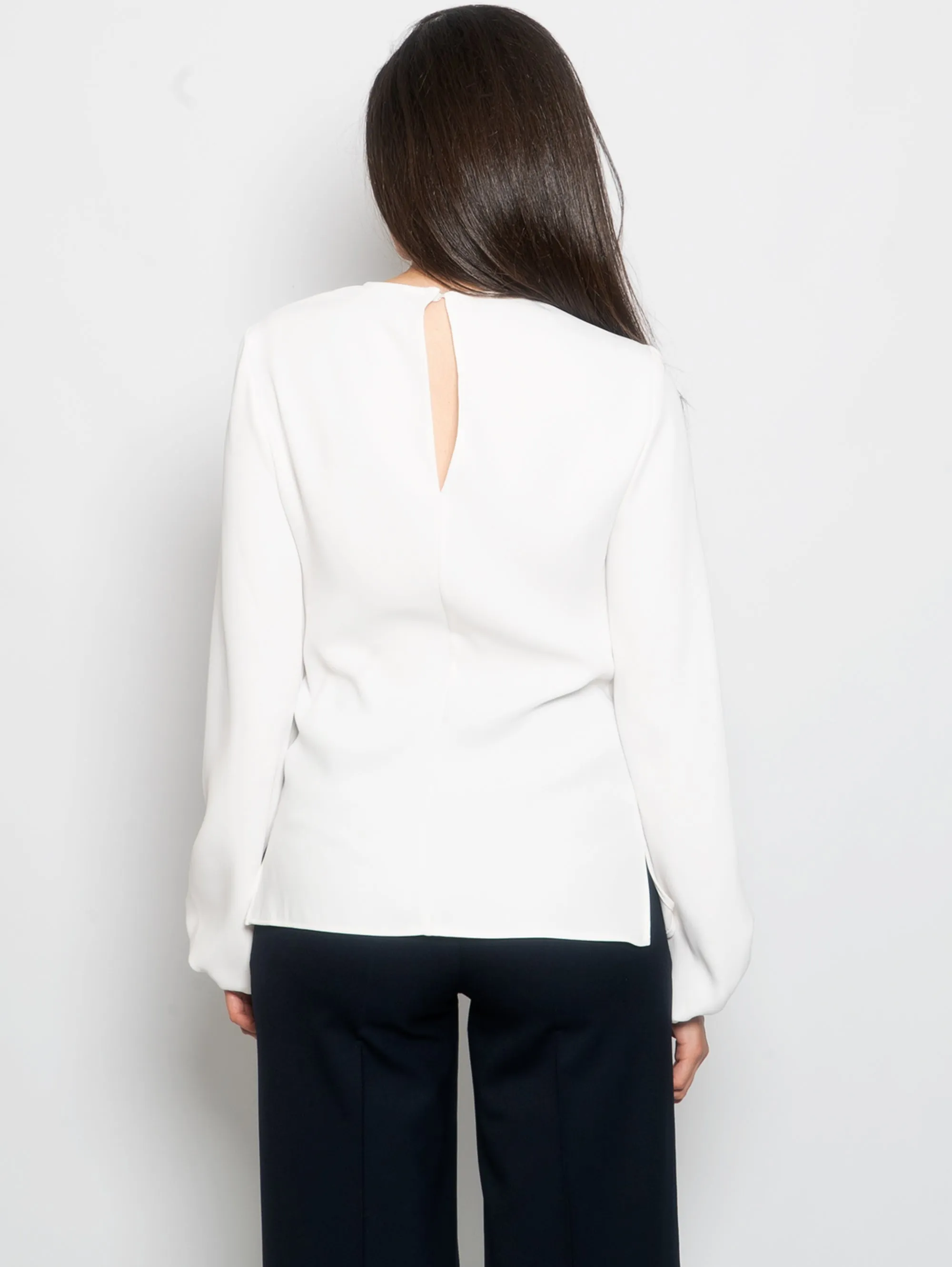 Blusa con Manica a Palloncino Panna