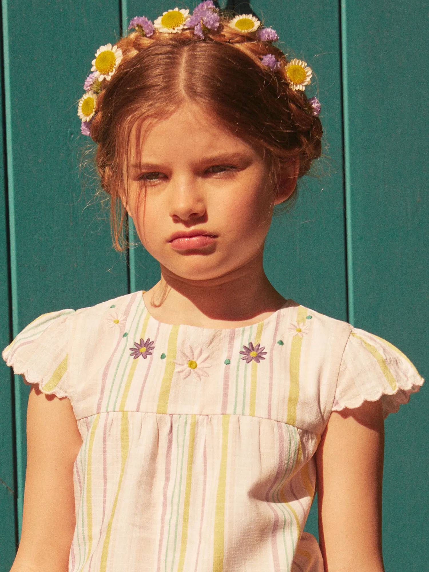 Blusa ecrù con stampa a righe    