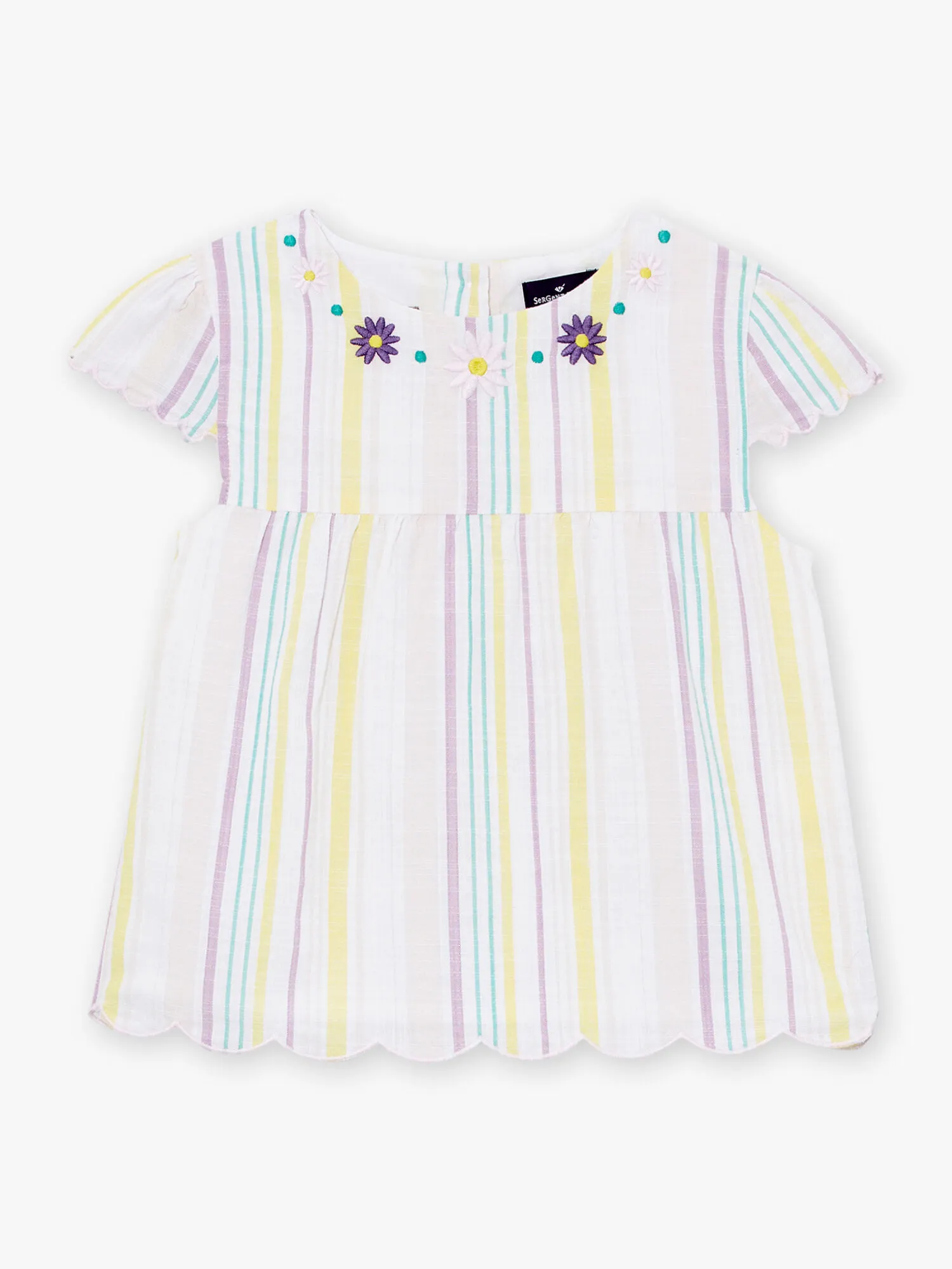 Blusa ecrù con stampa a righe    