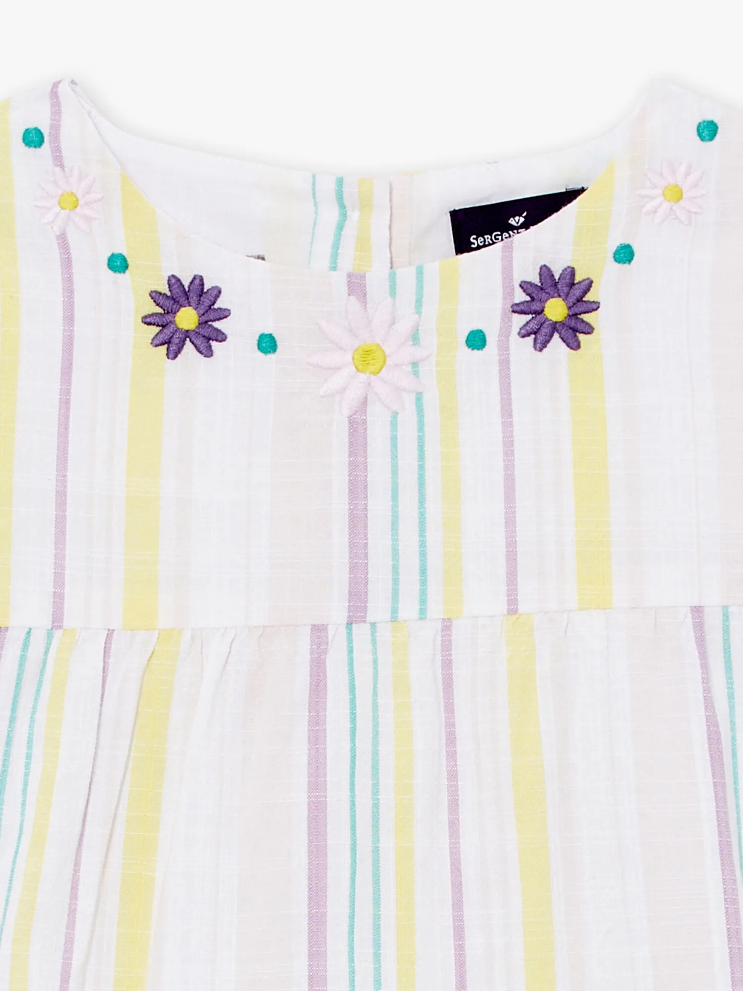 Blusa ecrù con stampa a righe    