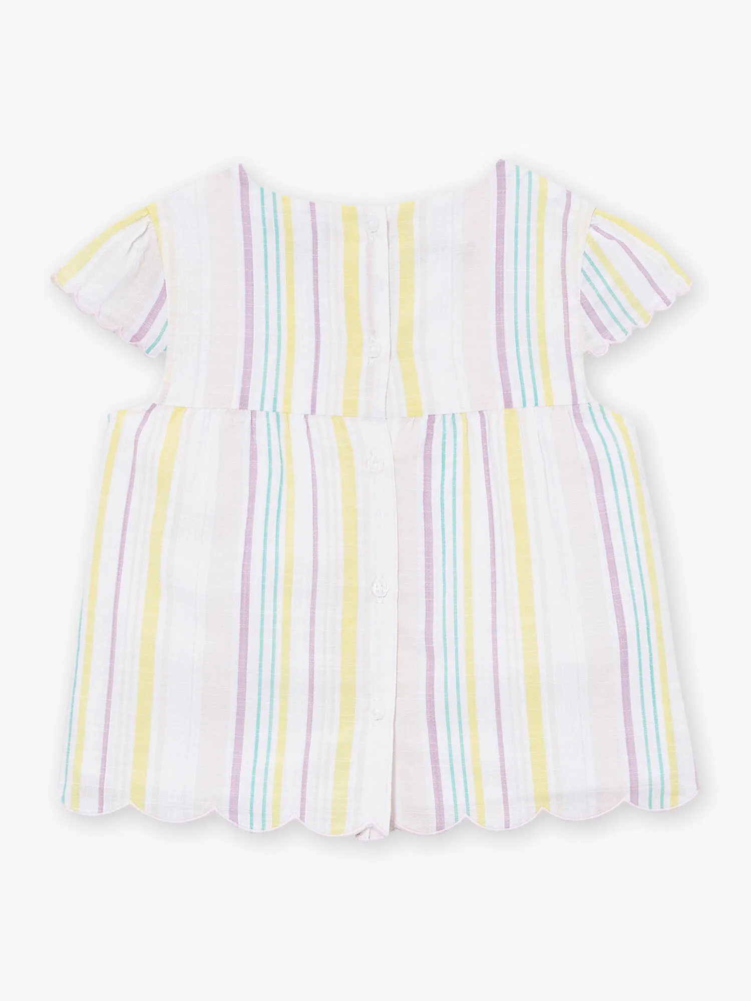 Blusa ecrù con stampa a righe    
